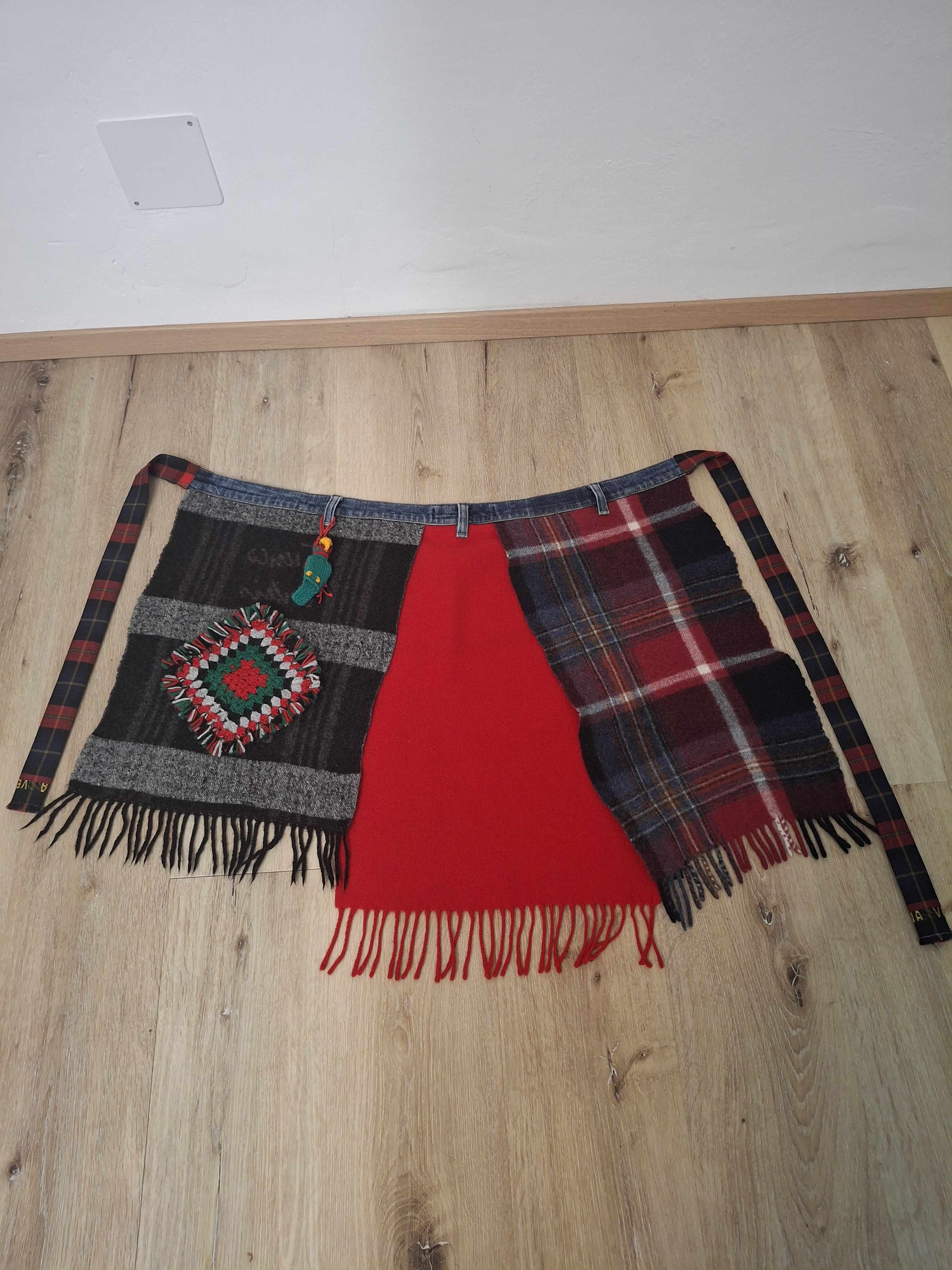 Handmade Reworked Wool Wrap Skirt Size 31" - 14 Thumbnail