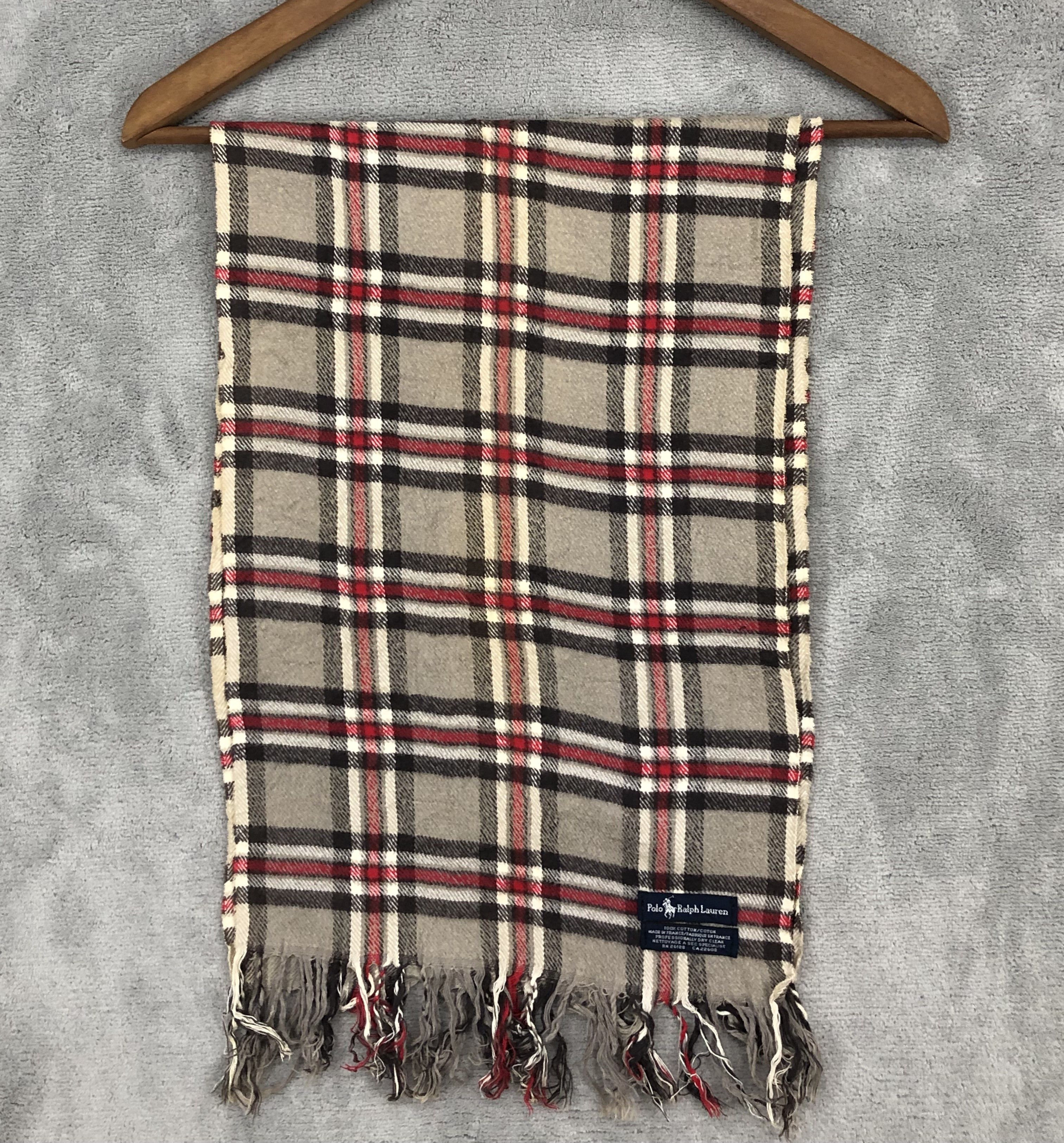 image of Polo Ralph Laurent Checkered Scarf Muffler, Men's