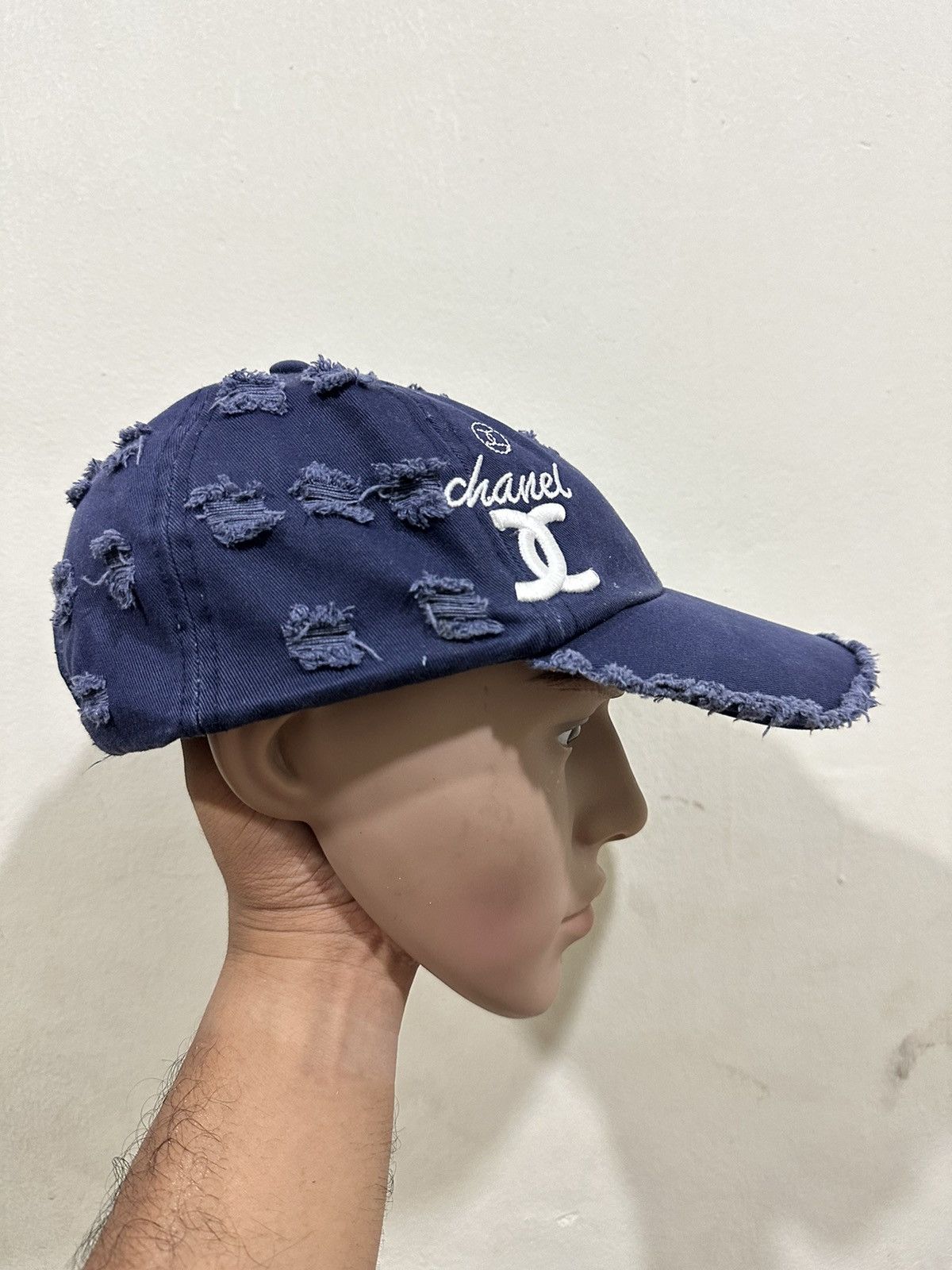 Vintage Distress Denim Hat Size ONE SIZE - 3 Thumbnail