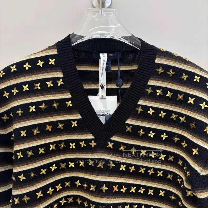 Louis Vuitton Louis Vuitton Black Brown Striped Star Sweater Size S / US 4 / IT 40 - 3 Thumbnail