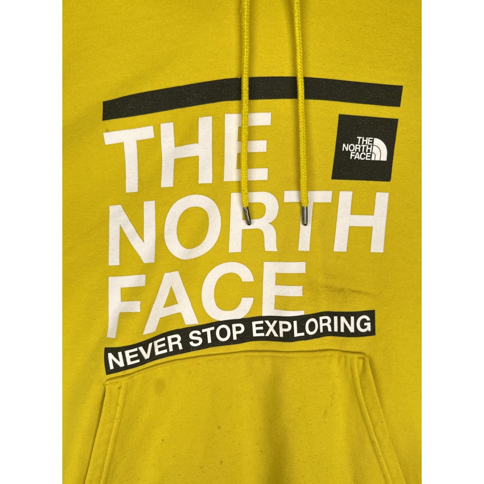 The North Face VINTAGE The North Face Hoodie Mens L Yellow Box Logo Never Stop Exploring Jersey Size US L / EU 52-54 / 3 - 6 Thumbnail