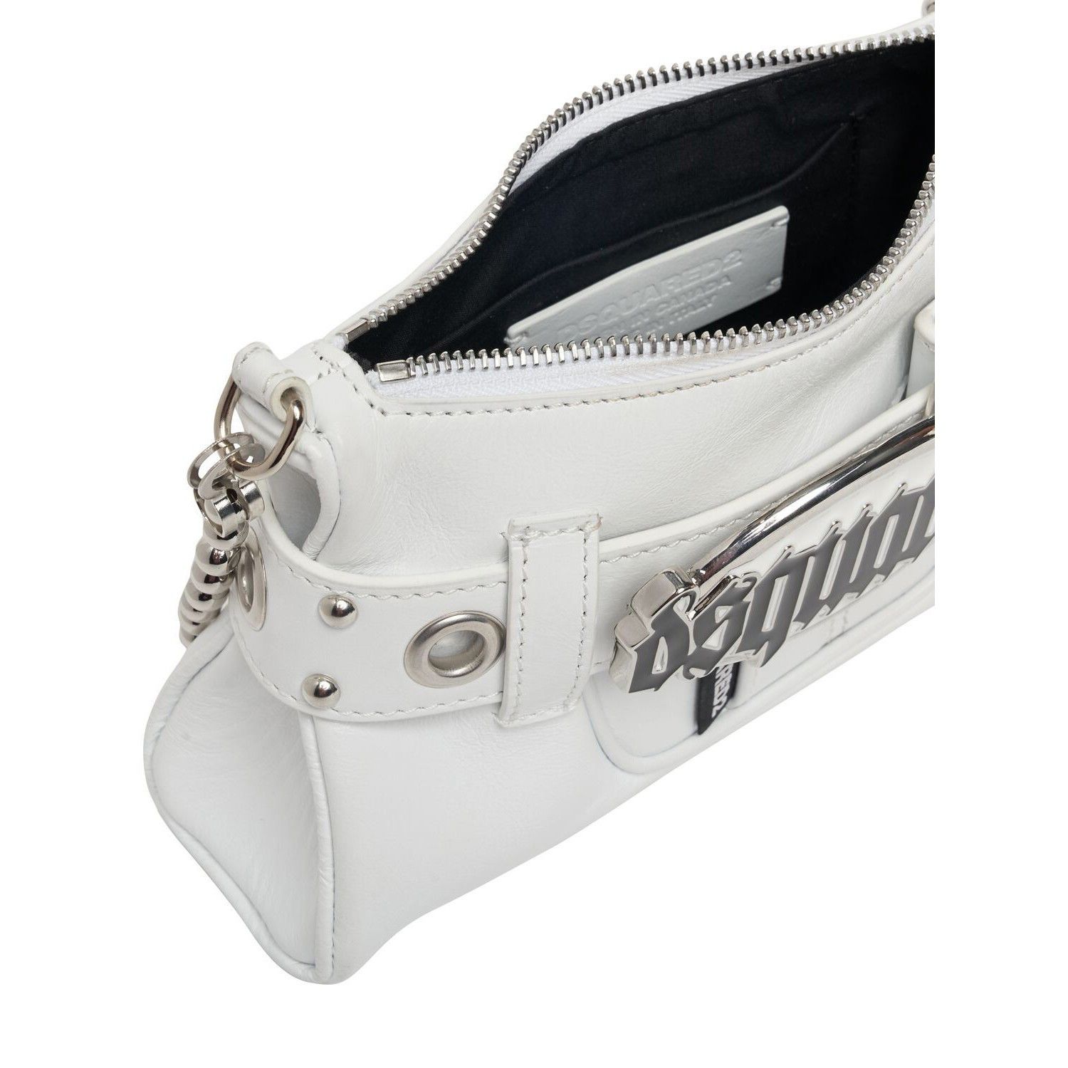 Dsquared2 DSQUARED2 Gothic Leather White Shoulder Bag New Size ONE SIZE - 4 Thumbnail