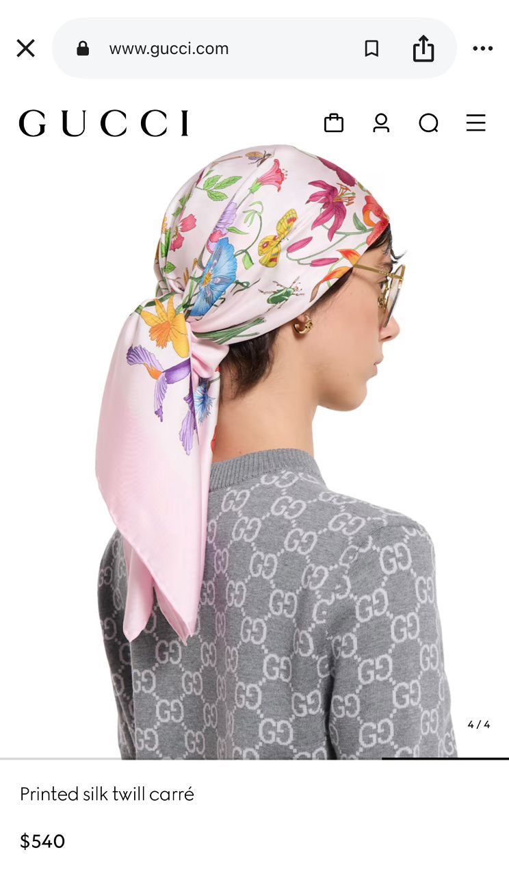Gucci Authentic Gucci FloraPrinted Silk Twill Carré Scarf Size ONE SIZE - 9 Thumbnail