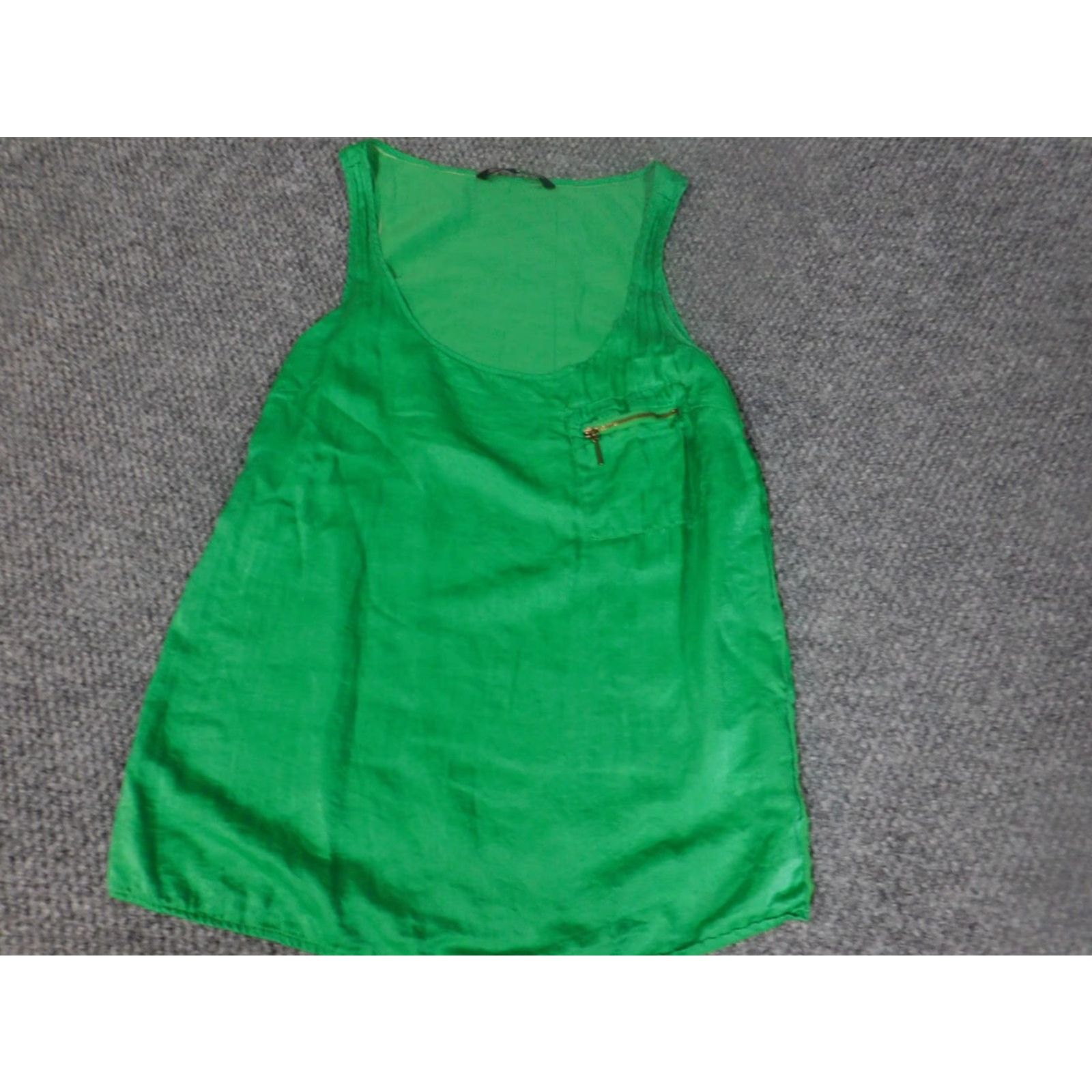 Zara Zara Tank Top Women Sleeveless Green Small Knit Polyester Pocket Casual Modern 90s? (No, but avoid adding). Size S / US 4 / IT 40 - 2 Thumbnail