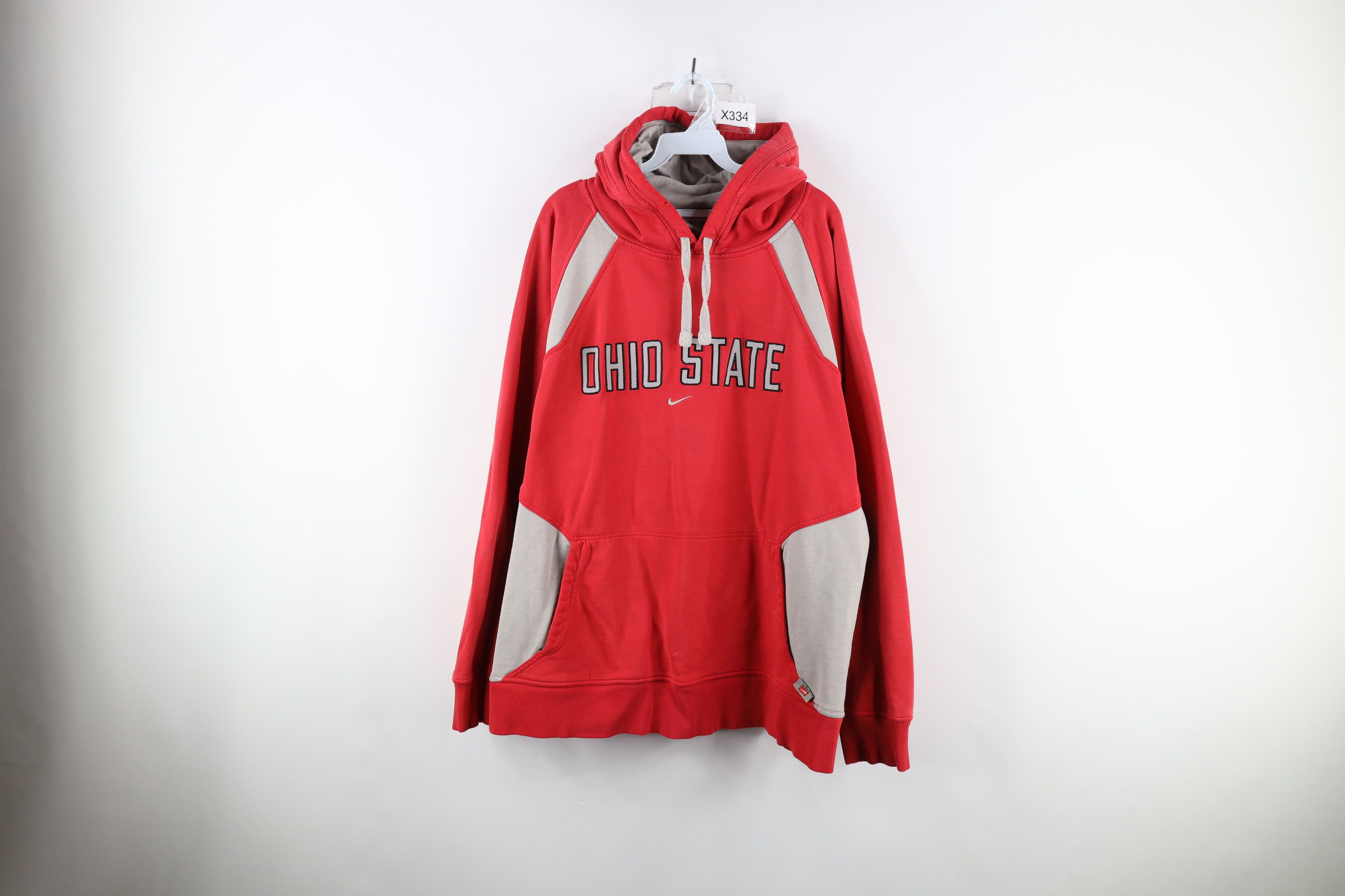 image of Nike Scott Mini Swoosh Ohio State University Hoodie in Red, Men's (Size XL)