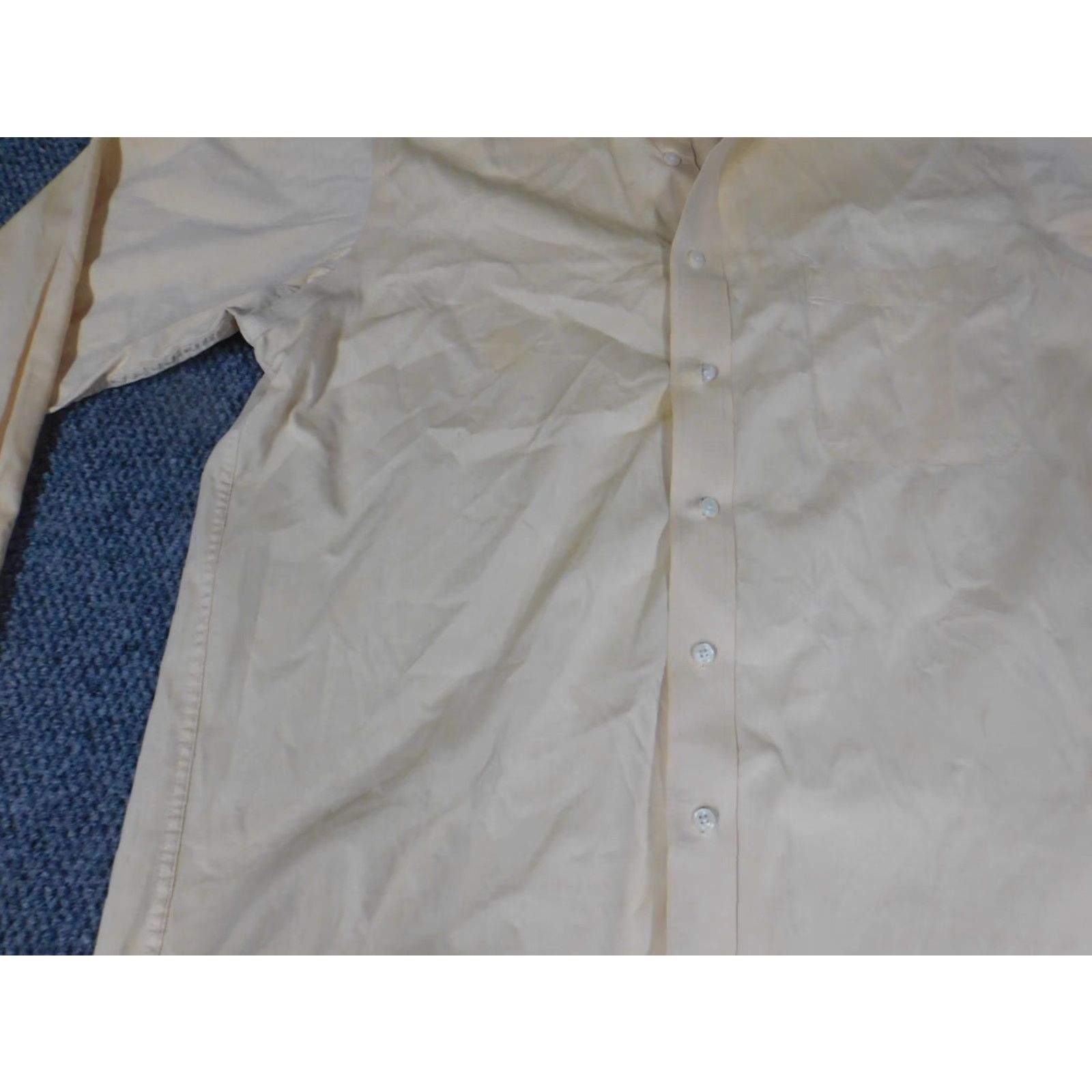 Izod IZOD Mens Shirt 16.5 Yellow Easy Care Button-Down Solid Knit Cotton Long Sleeve Size US XL / EU 56 / 4 - 4 Thumbnail