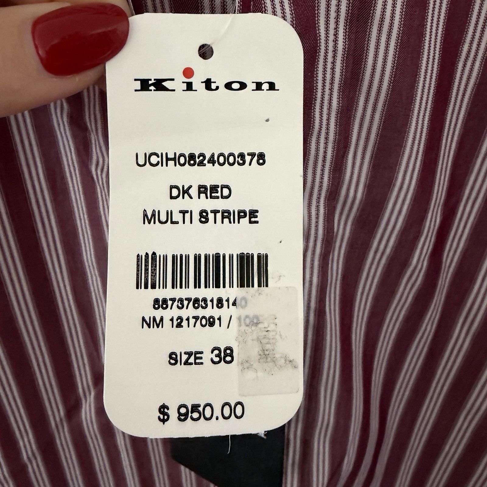 Kiton NWT Kiton Men Button Down Shirt 15/38 Made In Italy Retail $ Size US M / EU 48-50 / 2 - 4 Thumbnail