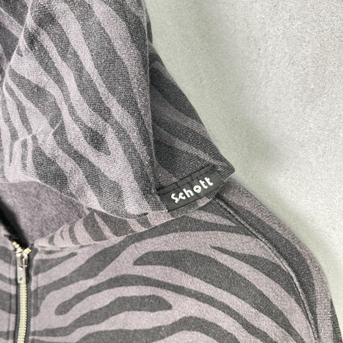 Schott Schott NYC Zebra Pattern Full Zip Hoodie New York City Logo Size US M / EU 48-50 / 2 - 4 Thumbnail