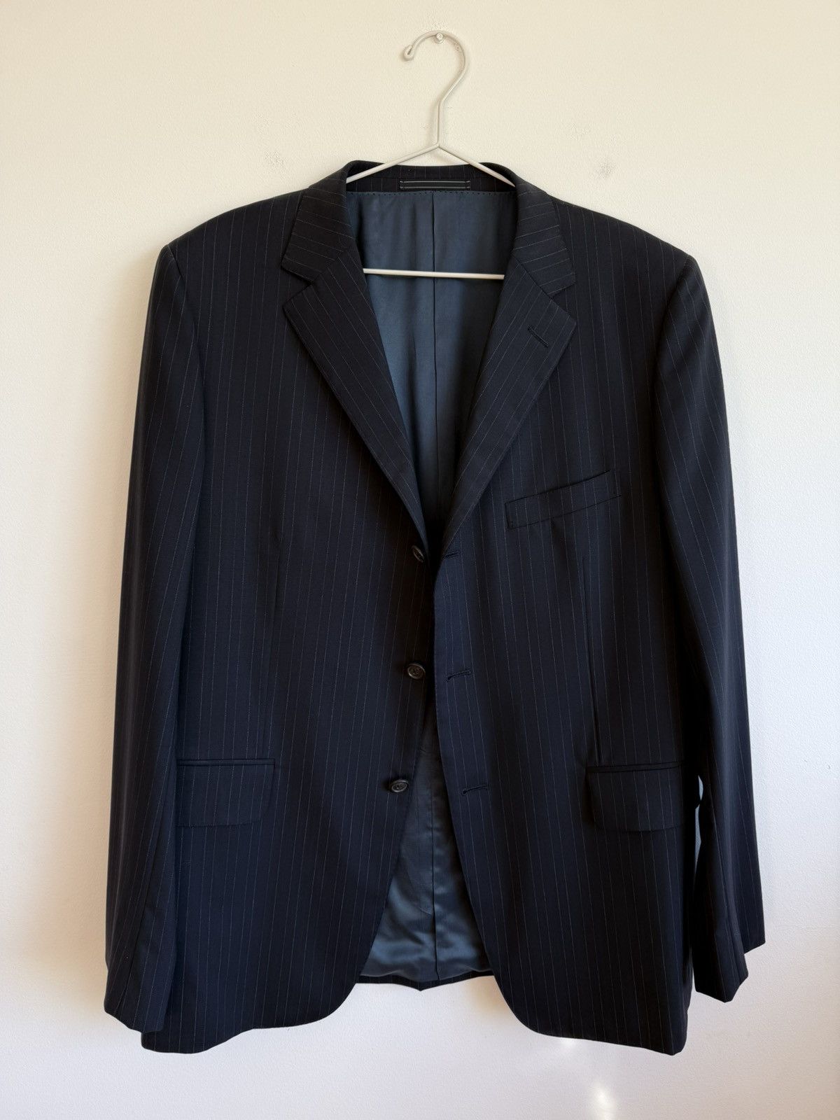 Gucci Gucci Navy Wool Stripes Suit 54 Size 54R - 5 Thumbnail