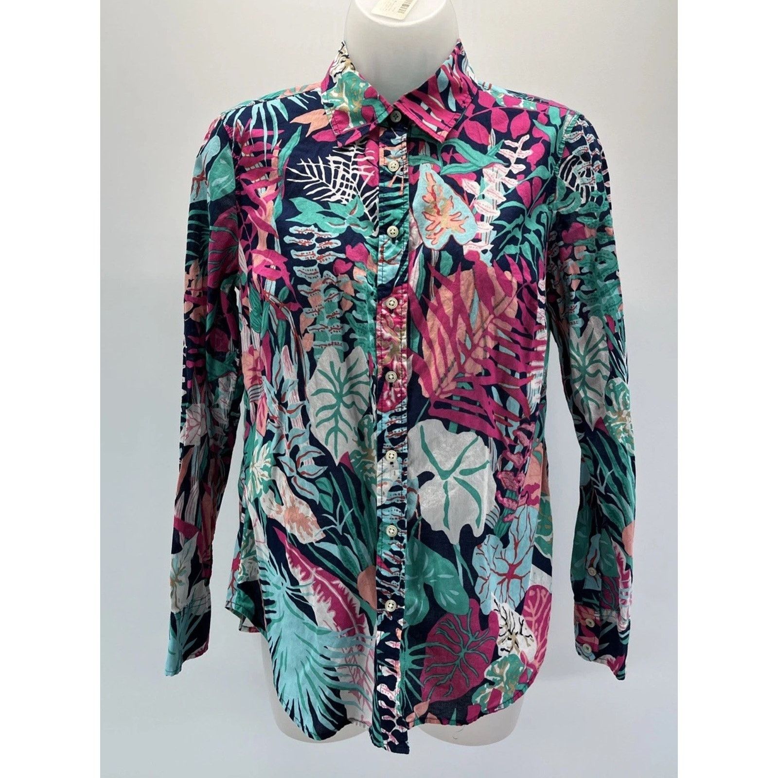 Other Talbots Women's Size XS Floral Leaf Button Down Shirt Size M / US 6-8 / IT 42-44 - 1 Thumbnail
