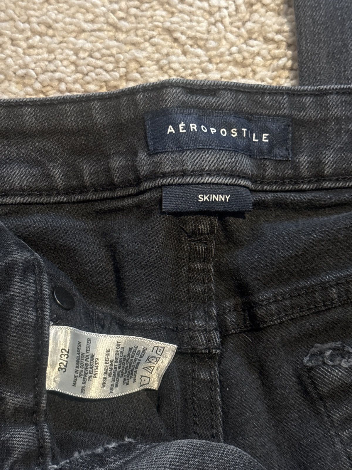 Aeropostale Grey/Black Skinny Jeans Size US 32 / EU 48 - 3 Thumbnail