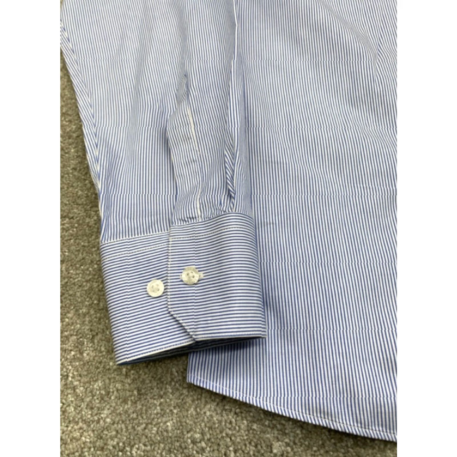 Vince Camuto Vince Camuto Shirt Men's 15.5 Blue Striped Long Sleeve Button Up Slim Fit Dress Shirt Mens 15.5 Blue Striped Vince Camuto Shirt Size US L / EU 52-54 / 3 - 2 Thumbnail