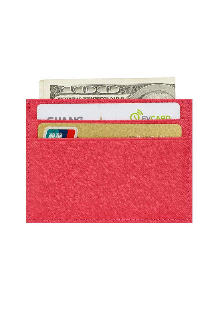 Other Rose Red Grained Leather Card Holder Size ONE SIZE - 3 Thumbnail