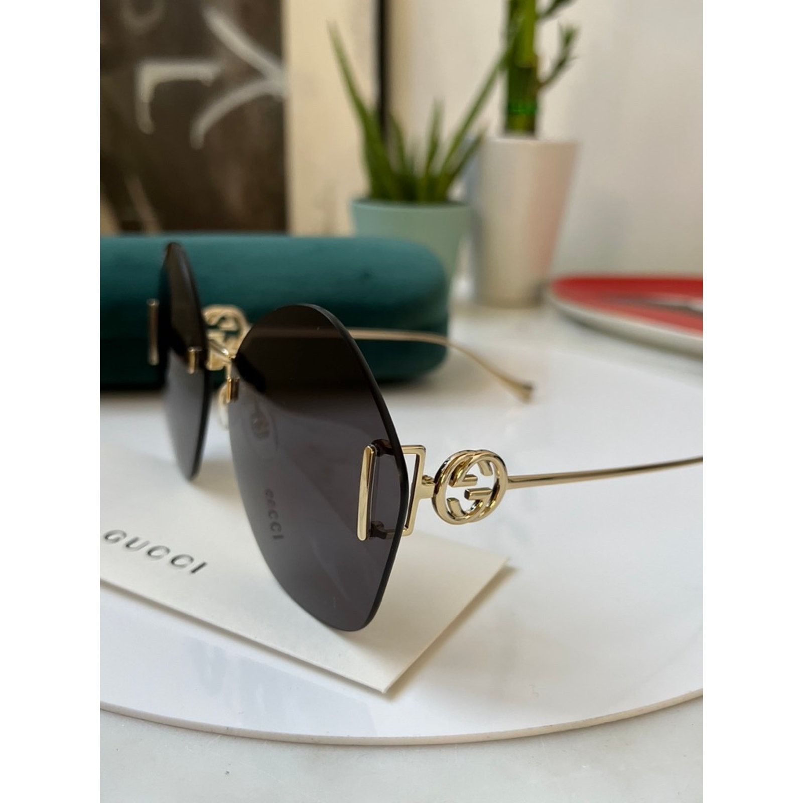Gucci NEW Gucci GG1203S Dark Grey Rimless Sunglasses Size ONE SIZE - 3 Thumbnail