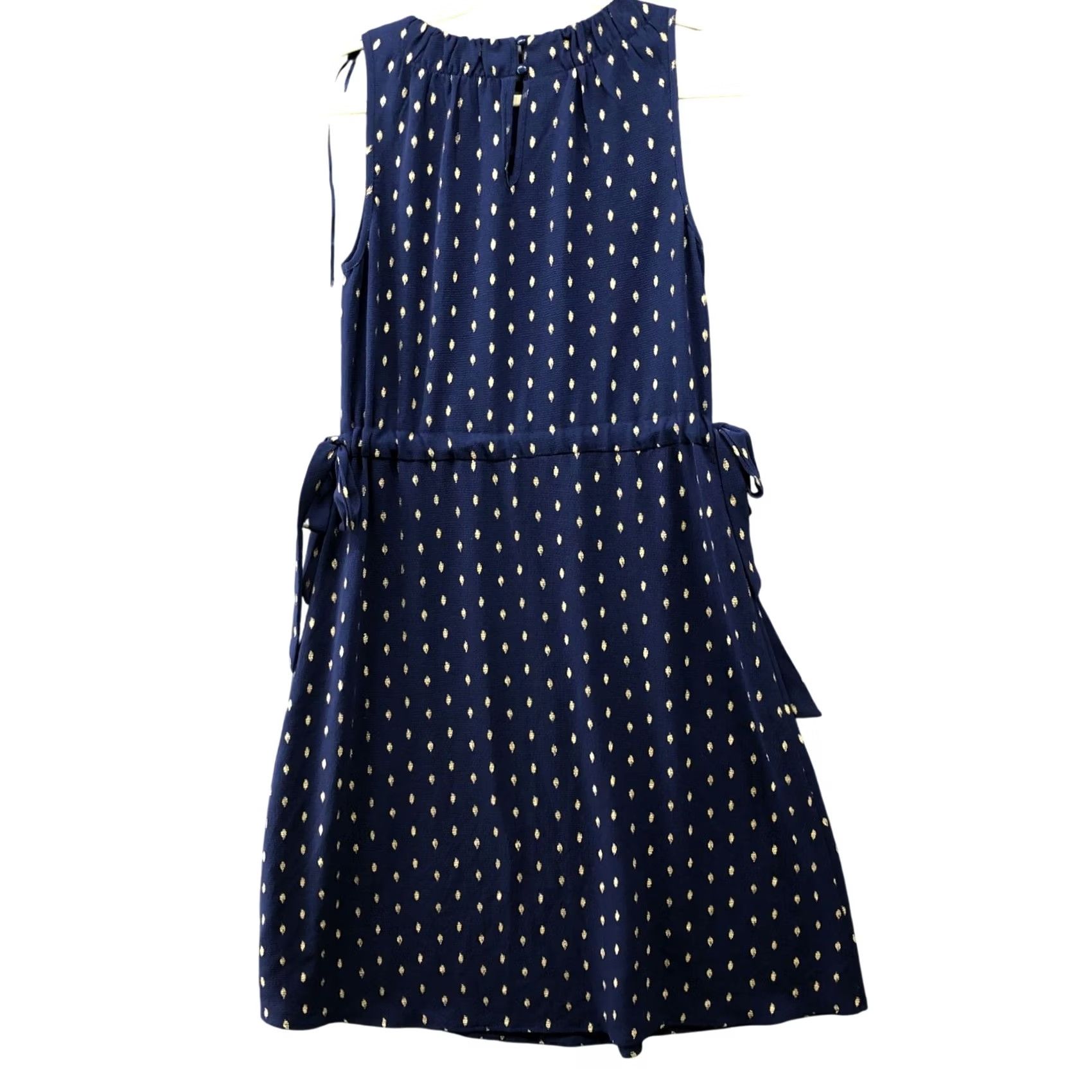 Juicy Couture Juicy Couture Dress Sleeveless Blue Gold Polka Dot Knee Length A-Line M Women Regular Size M / US 6-8 / IT 42-44 - 2 Thumbnail
