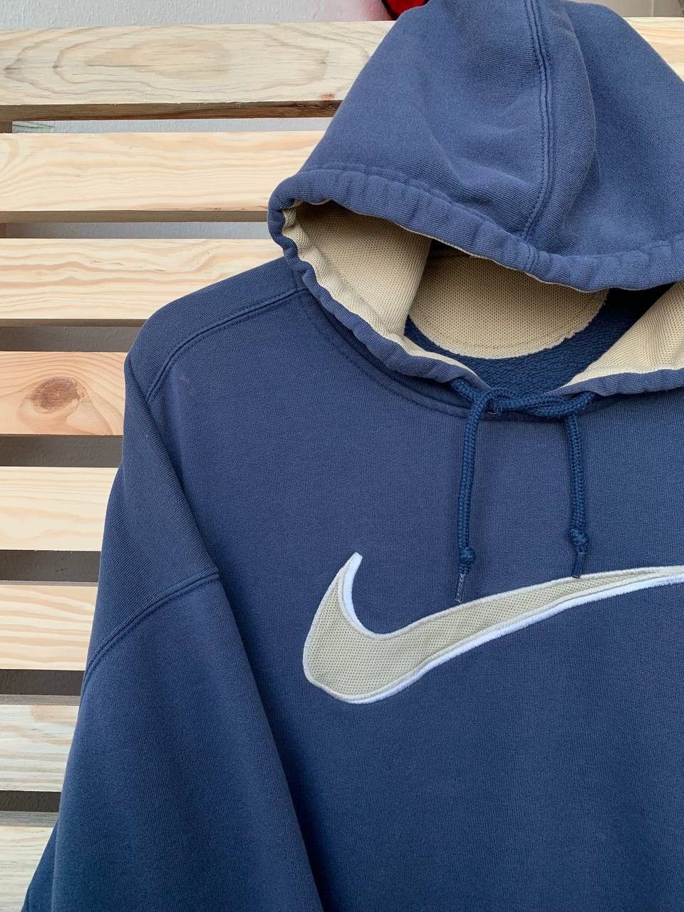 Nike × Vintage Nike Vintage Hoodie Faded Style Y2K Drill Big Logo Size US XL / EU 56 / 4 - 4 Thumbnail