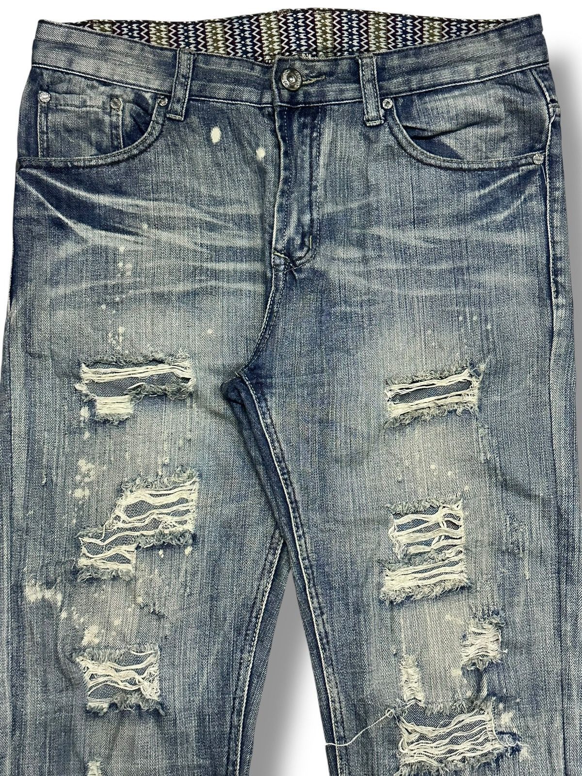 Jean Retro Man No13 Lot 1988 Distressed Painted Straight Loose Size US 34 / EU 50 - 4 Thumbnail