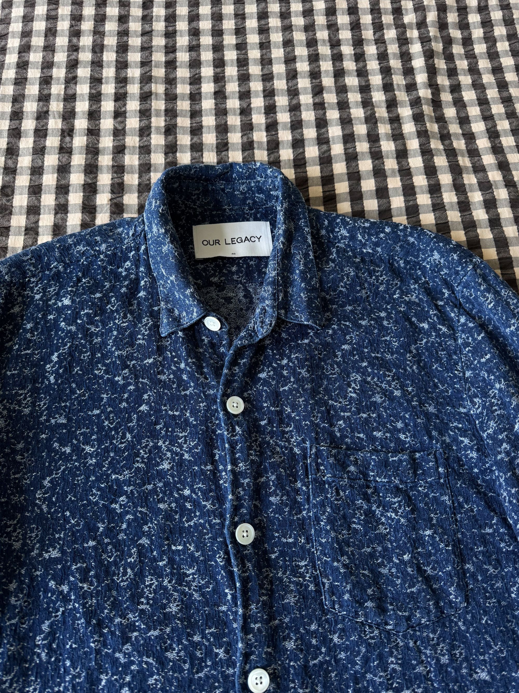 Our Legacy AW14 Italian Cotton Indigo Blue Shirt Size M /48 Size US M / EU 48-50 / 2 - 2 Thumbnail