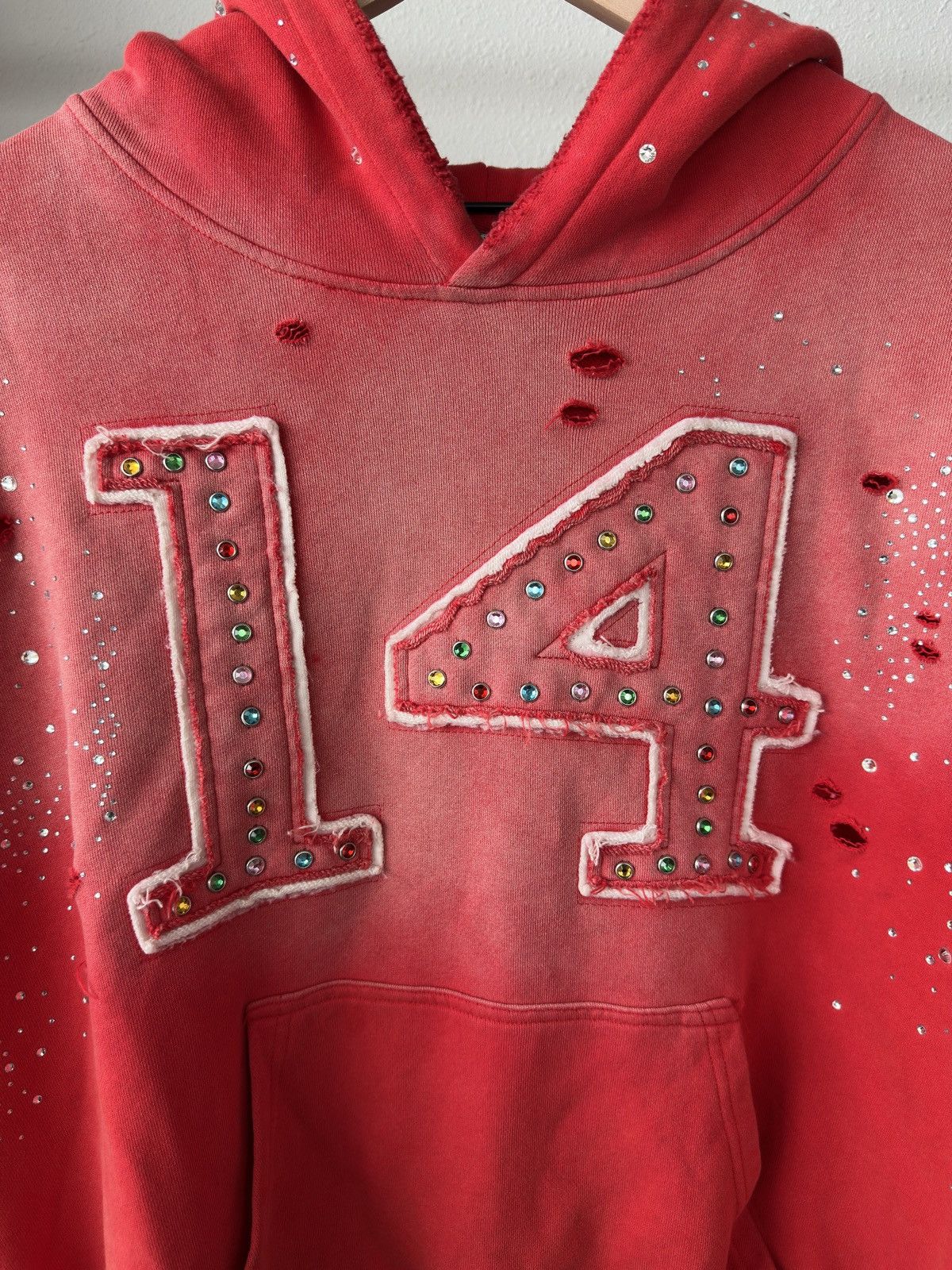 Vale Vale 14 Rhinestone Hoodie Red Size US XL / EU 56 / 4 - 3 Thumbnail
