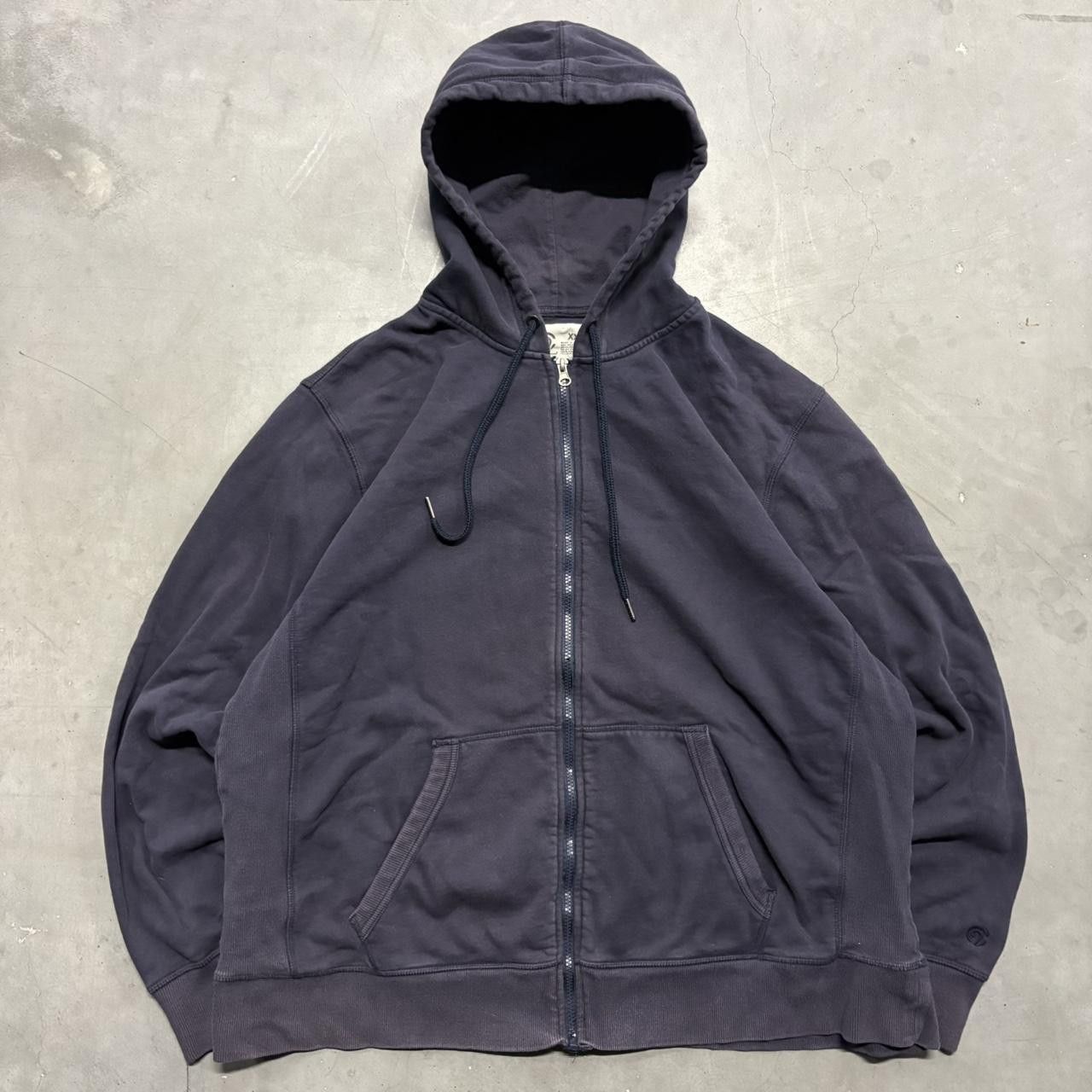Champion Crazy Vintage Y2K/2000s Blank Navy Blue Champion Zipup Hoodie! Size US XXL / EU 58 / 5 - 1 Thumbnail