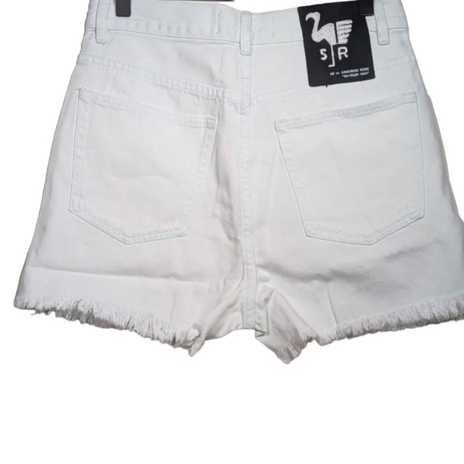 Sandrine Rose Sandrine Rose Shorts White Raw Hem Short Style R3019 Sz 27 Size 27" / US 4 / IT 40 - 3 Thumbnail