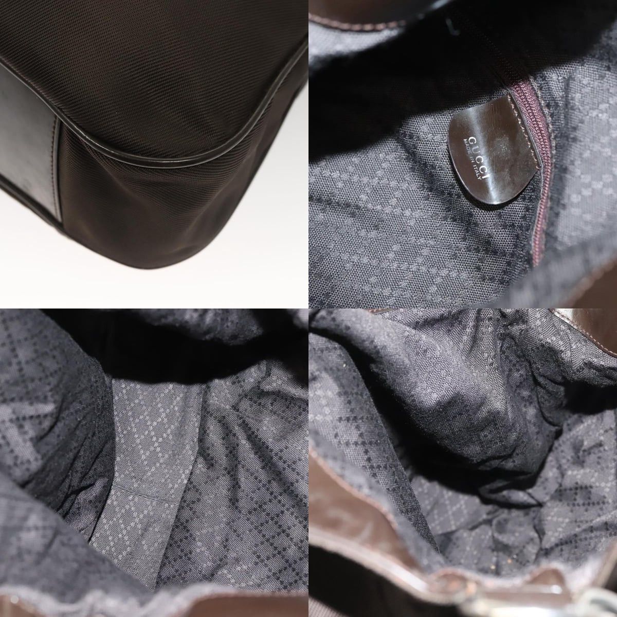 Gucci GUCCI Bamboo Hand Bag Nylon Brown Silver 001 1553 001 1553 Size ONE SIZE - 11 Thumbnail
