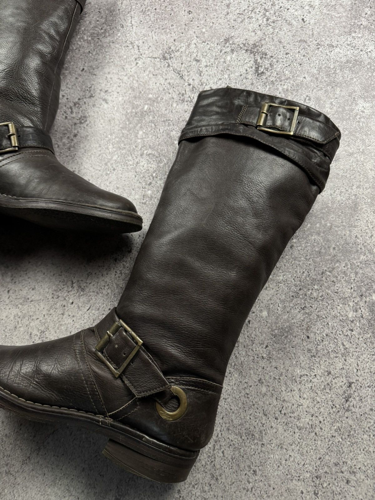If Six Was Nine Vintage AS 98 Heel Rick Owens Style Leather Biker Boots Y2K Size US 8 / IT 38 - 14 Thumbnail