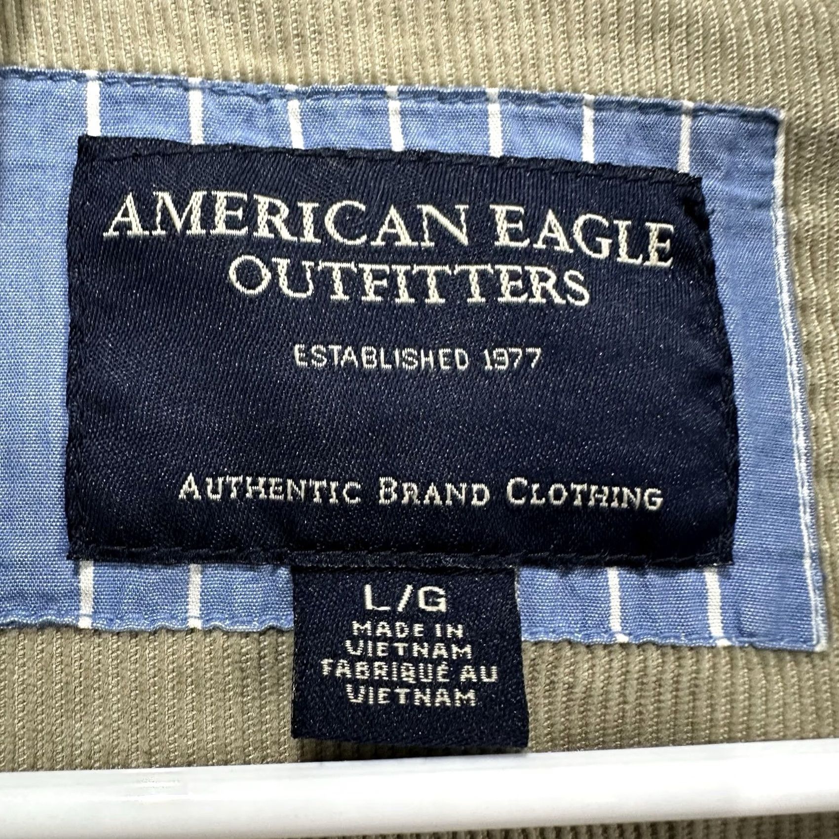American Eagle Outfitters American Eagle Blazer Mens Large Brown Tan Corduroy Sport Coat Academia Y2K EUC Size 40R - 6 Thumbnail