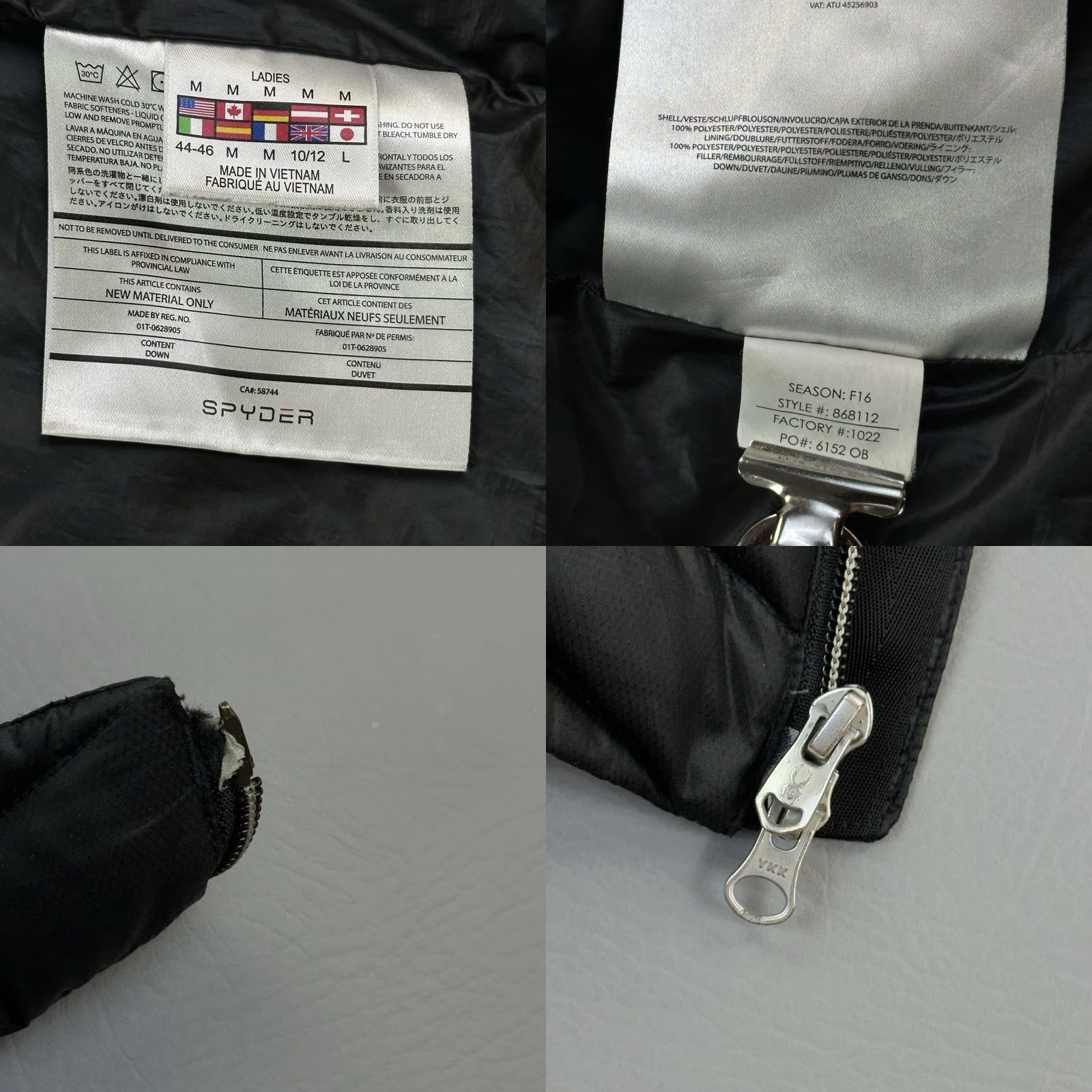 Spyder Spyder Timeless Jacket Women's Medium Black Hooded Quilted Long Down Puffer Size M / US 6-8 / IT 42-44 - 8 Thumbnail
