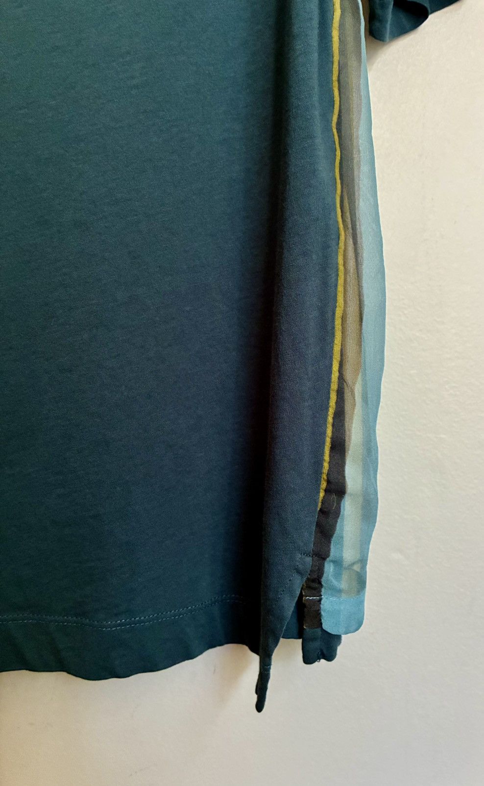 Dries Van Noten Dries Van Noten Vintage Silk Overlay Striped Tee Size US S / EU 44-46 / 1 - 10 Thumbnail