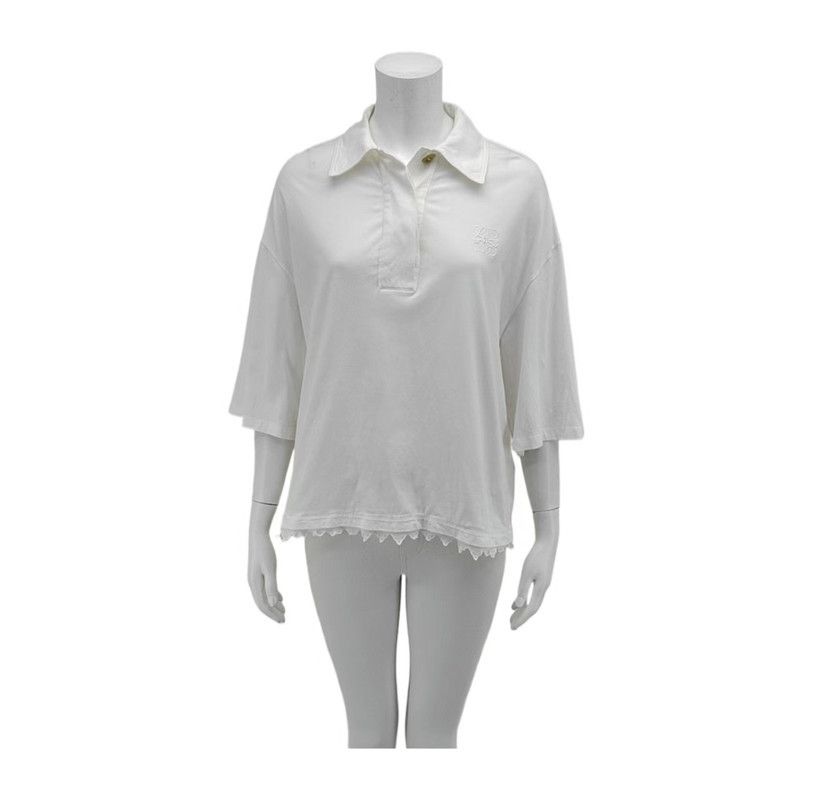 Loewe Loewe White Cotton Short Sleeve Top 0089 Size XS / US 0-2 / IT 36-38 - 1 Thumbnail
