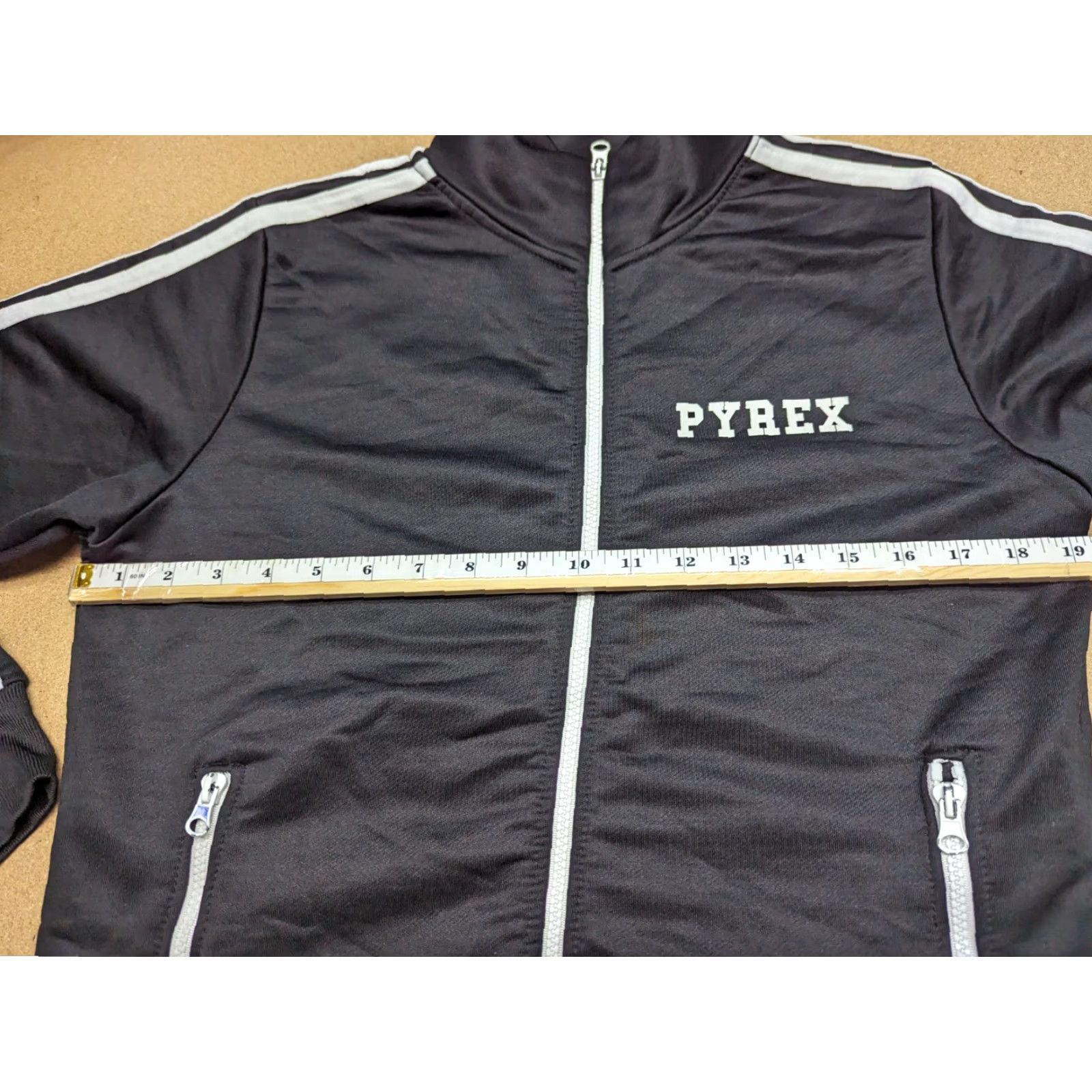 Vintage Pyrex Vision Mens Jacket Size S Full Zip Black Track Virgil Abloh Pocket Modern Sports Coat Size US S / EU 44-46 / 1 - 3 Thumbnail