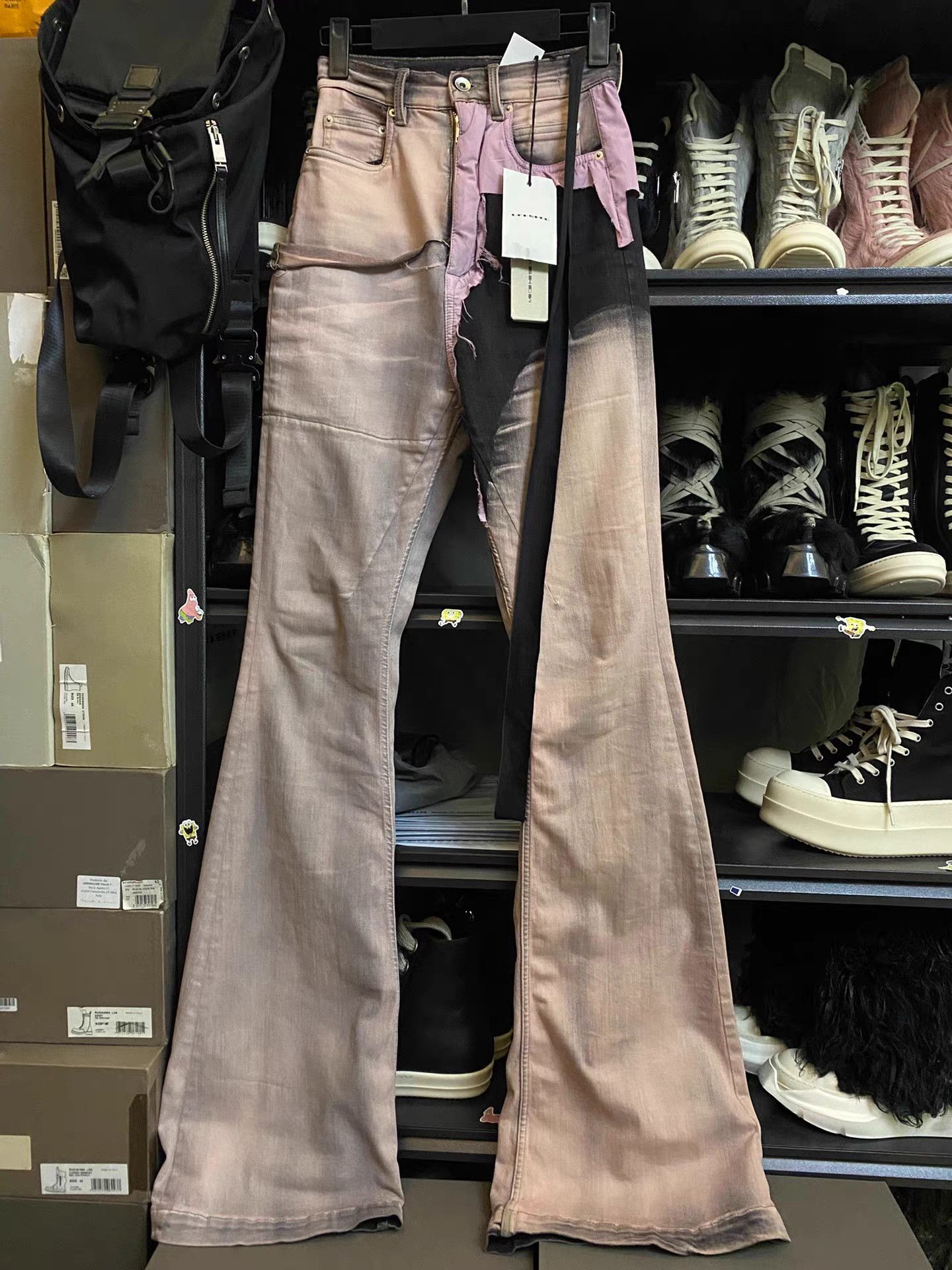 Rick Owens Rick Owens 23ss DRKSHDW Patchwork Pink Denim Pants Size 26" / US 2 / IT 38 - 1 Thumbnail