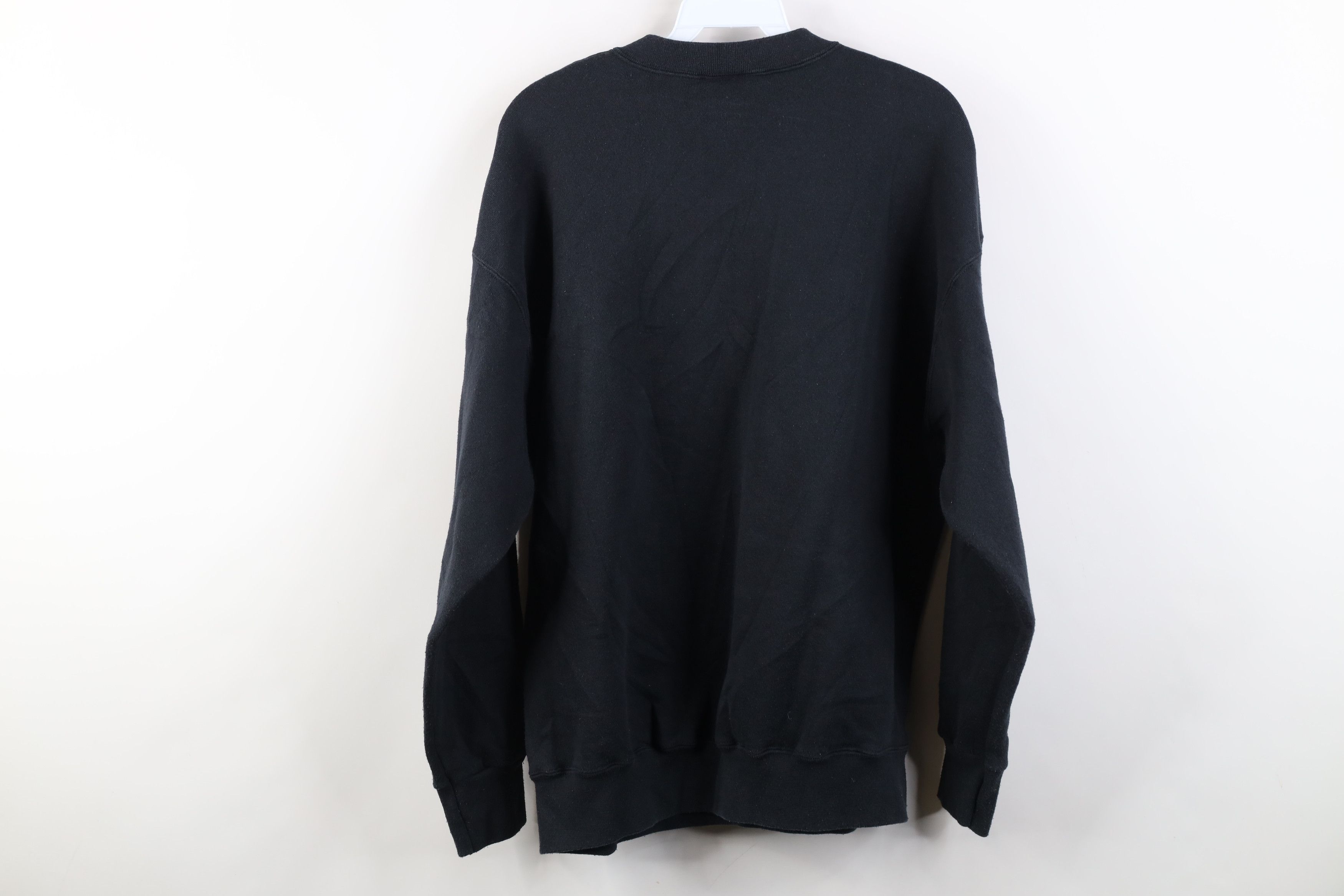 Vintage Vintage 90s Streetwear Blank Crewneck Sweatshirt Black USA Size XL / US 12-14 / IT 48-50 - 9 Thumbnail