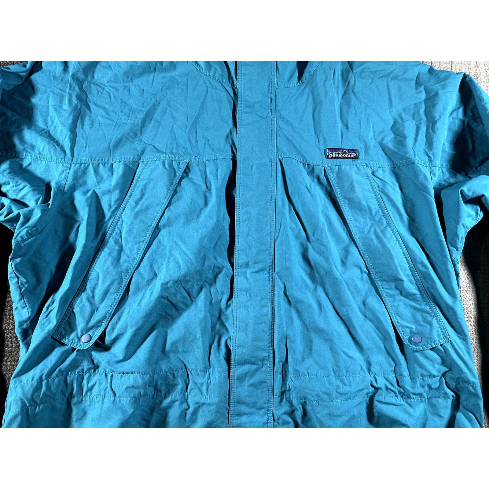 Patagonia Vintage Patagonia Jacket Men XL Teal Blue Hooded Windbreaker Size US XL / EU 56 / 4 - 3 Thumbnail