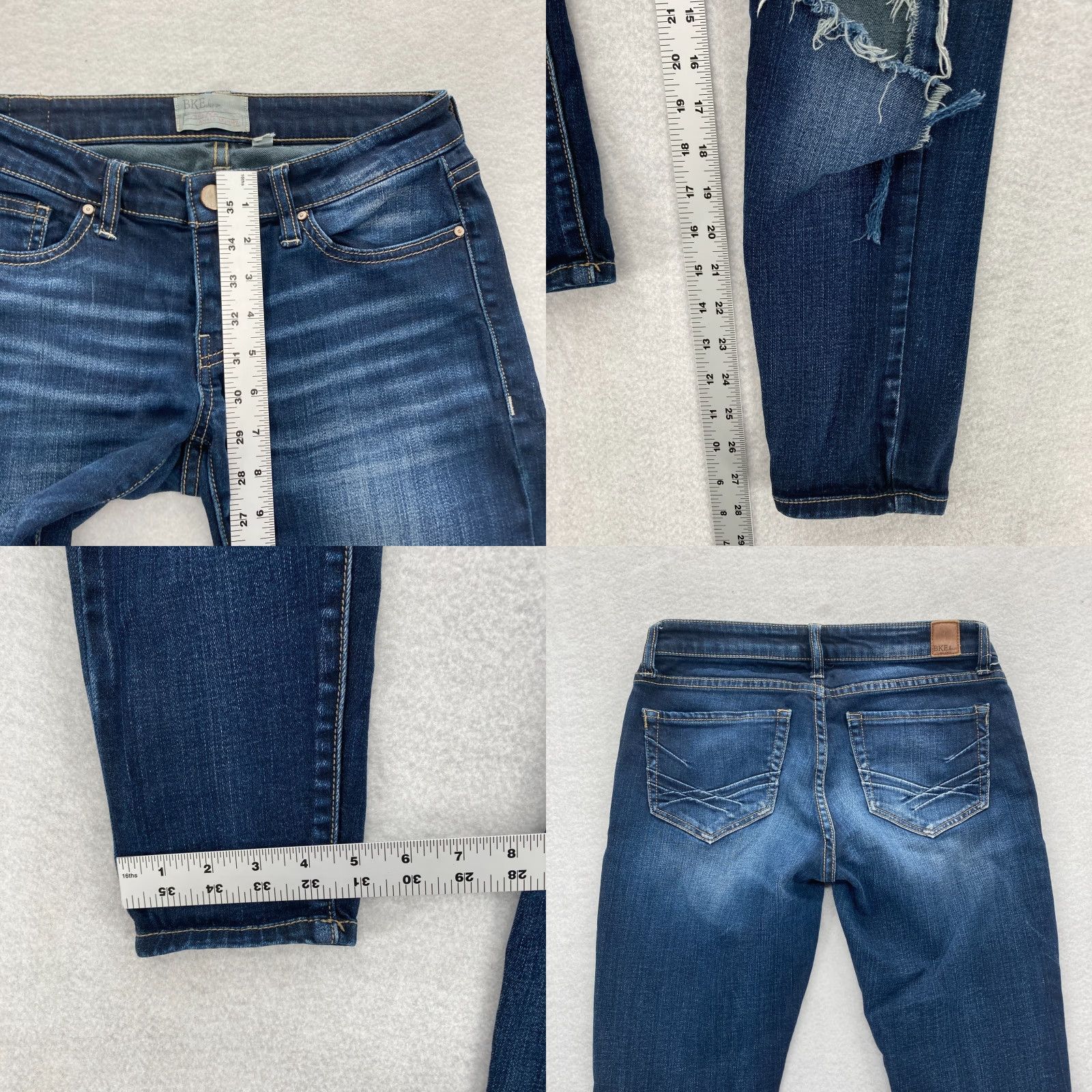 Vintage BuckIe BKE Jeans Women Stella Ankle Skinny Dark Blue Stretch Denim Grunge Jeans 26 Buckle BKE Stella Women Grunge Slim Ankle Denim Blue Size 26" / US 2 / IT 38 - 8 Thumbnail