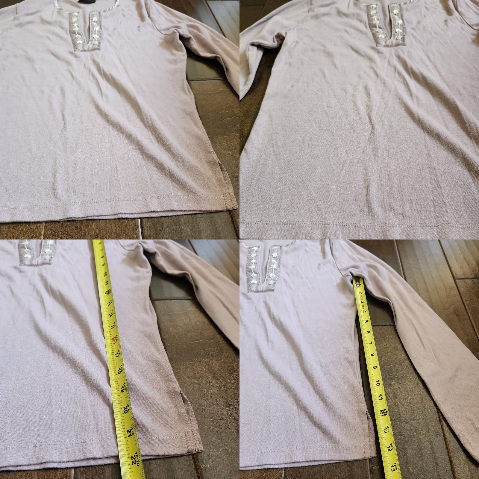 Vintage The Limited Women’s JUNIOR Purple V-Neck Long Sleeve T-Shirt M, Pullover, Casual/Party Size M / US 6-8 / IT 42-44 - 8 Thumbnail
