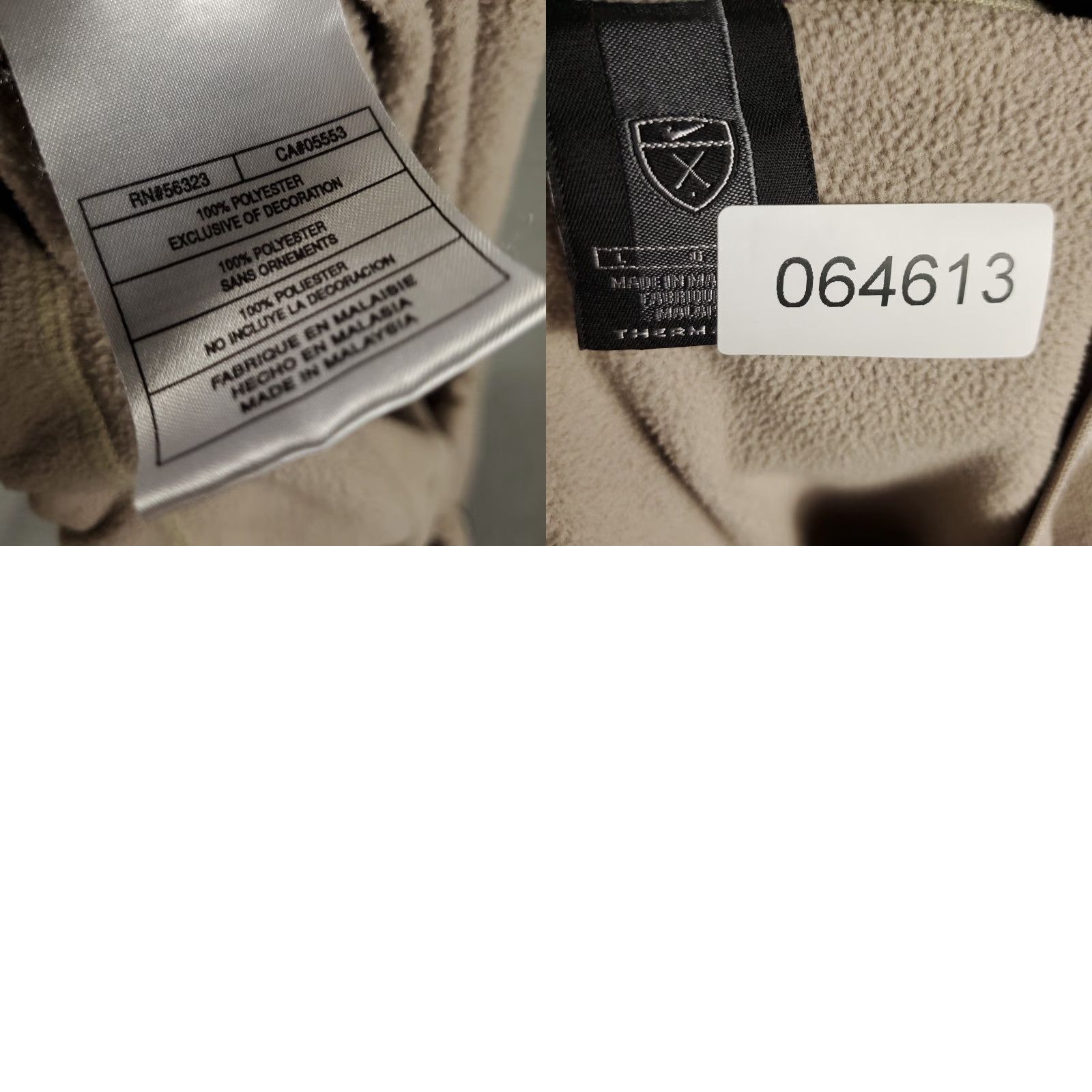 Nike Nike Sweater Mens Size Large Beige Fleece V Neck Golf Pullover Sweatshirt Size US L / EU 52-54 / 3 - 8 Thumbnail