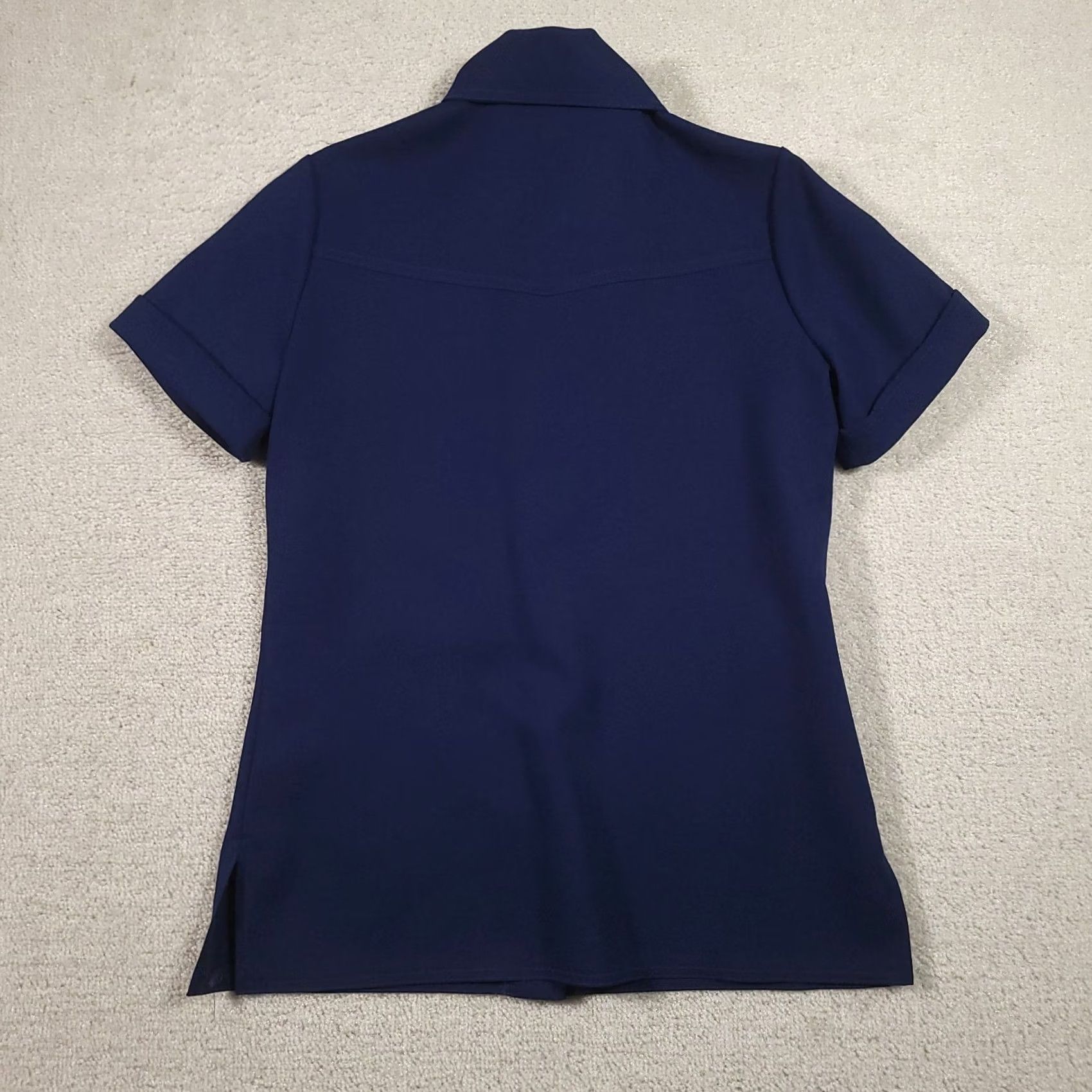 Jantzen VINTAGE Jantzen Top Shirt Womens 12 Blue Button Up Short Sleeve 70s Size XL / US 12-14 / IT 48-50 - 7 Thumbnail