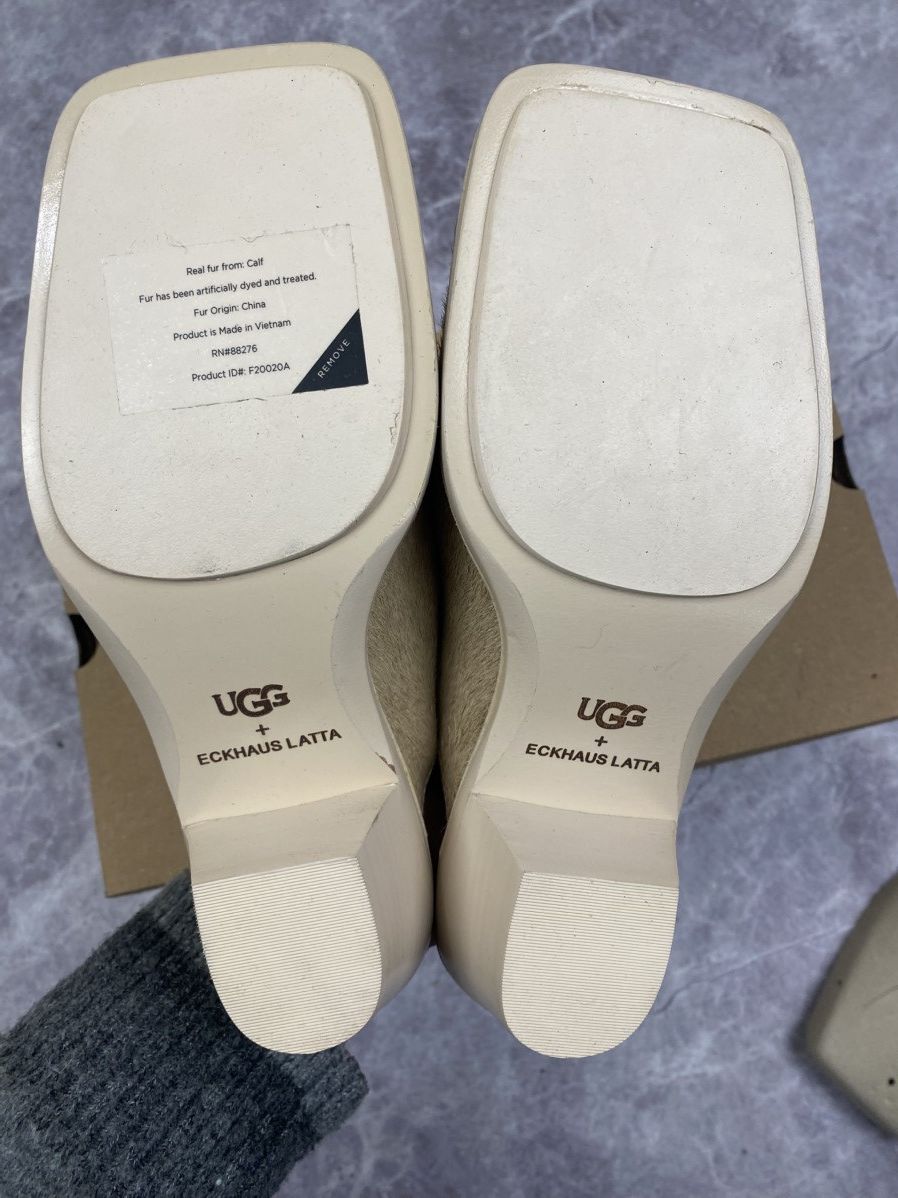 Eckhaus Latta Ugg x Eckhaus Latta Cowboy Block Fur Mules Size: 37 Size US 7 / IT 37 - 8 Thumbnail