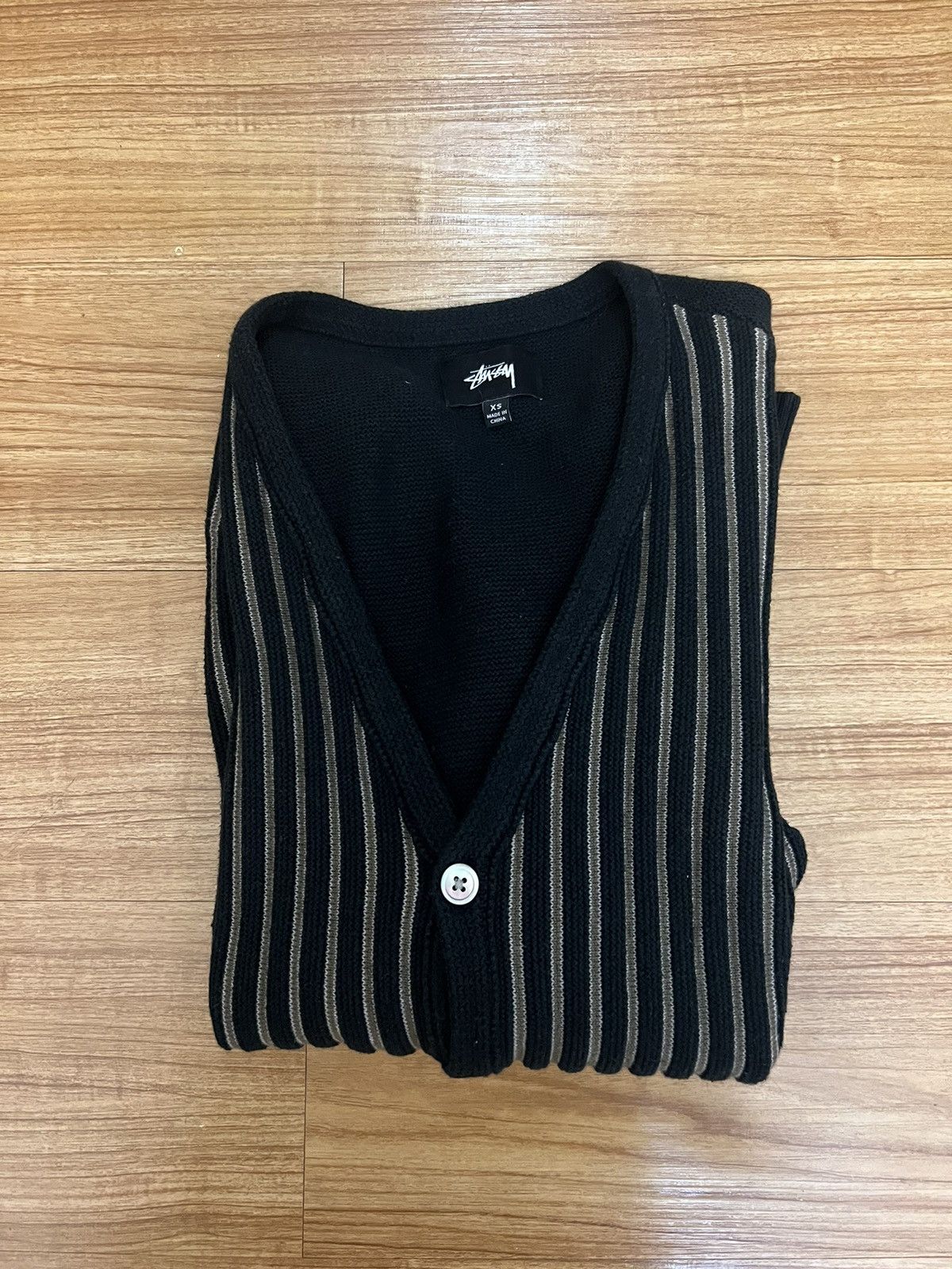 Stussy Stussy striped V neck cardigan Size US XS / EU 42 / 0 - 3 Thumbnail