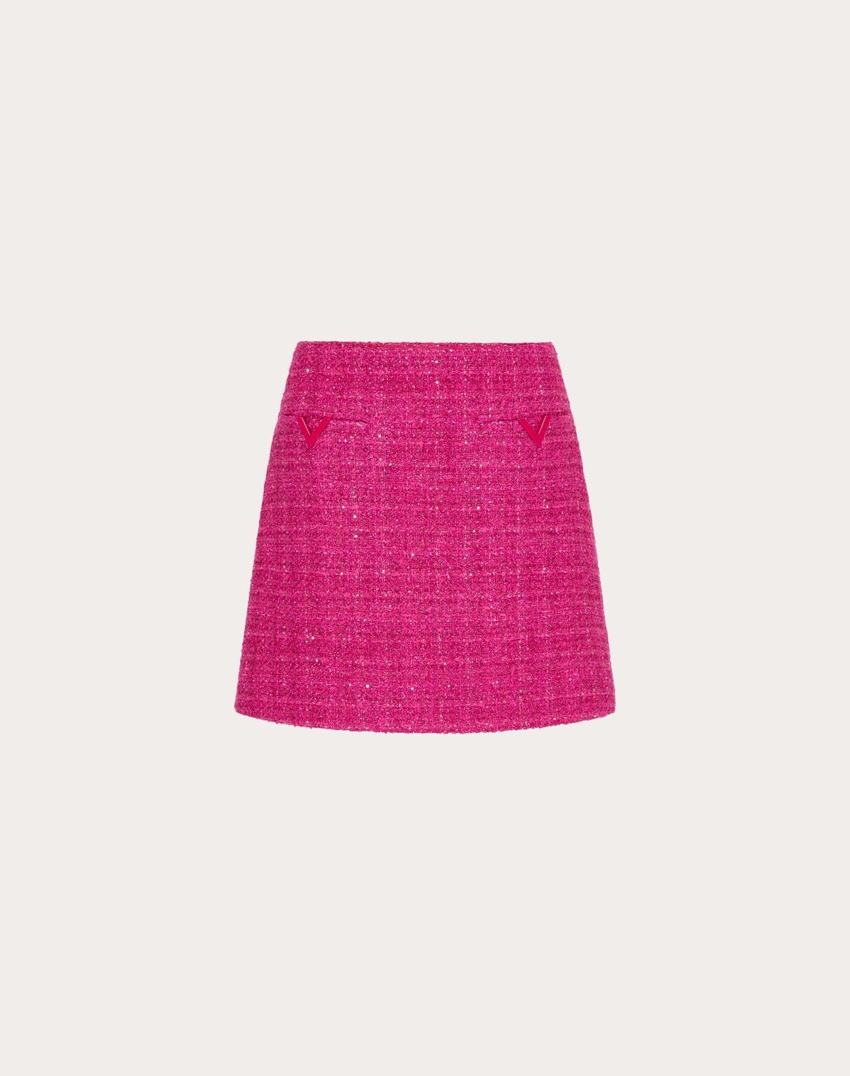 Valentino o1s1wg110525 Glaze Tweed Light Miniskirt in Pink Size 25" / US 0 / IT 36 - 1 Thumbnail