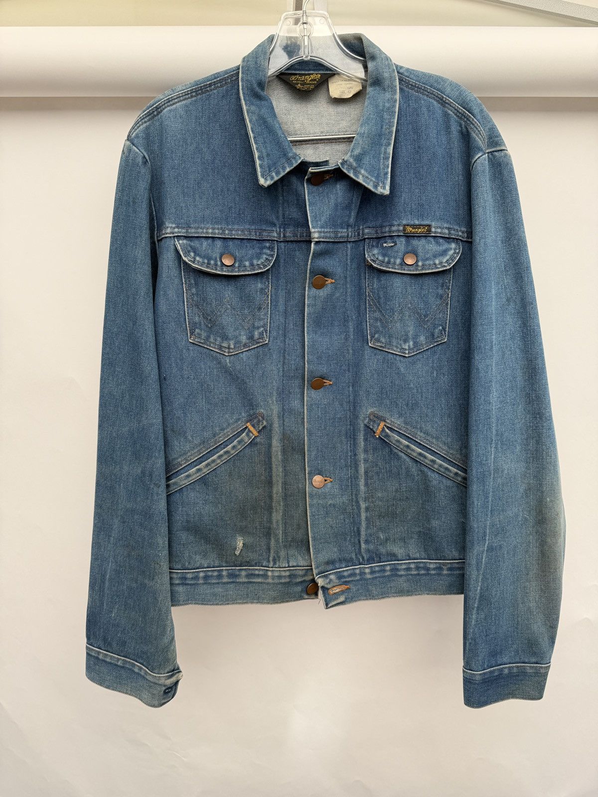 Wrangler Vintage 70s Wrangler trucker cowboy denim jacket Size US L / EU 52-54 / 3 - 4 Thumbnail
