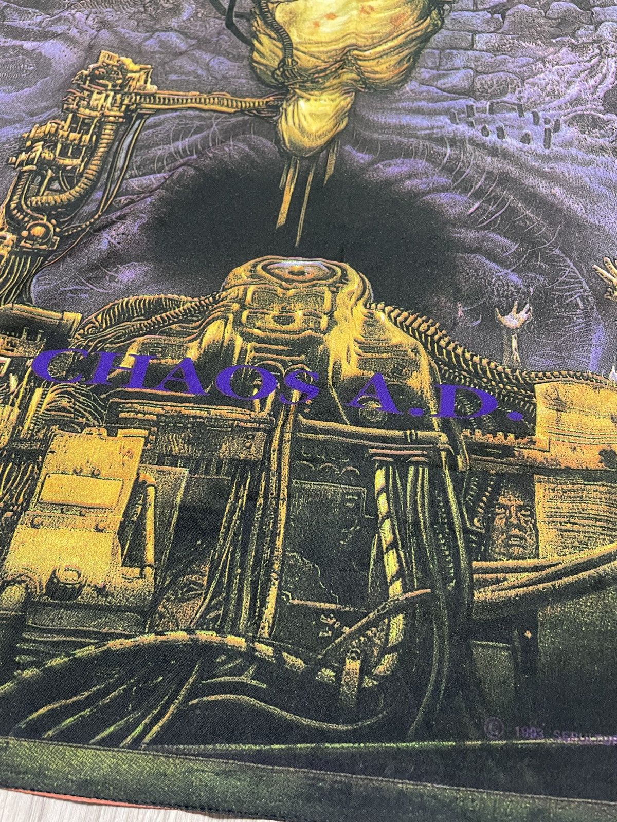 Band Tees Vintage 1993 Sepultura Chaos AD Band Poster Rare Scarf Size ONE SIZE - 15 Thumbnail