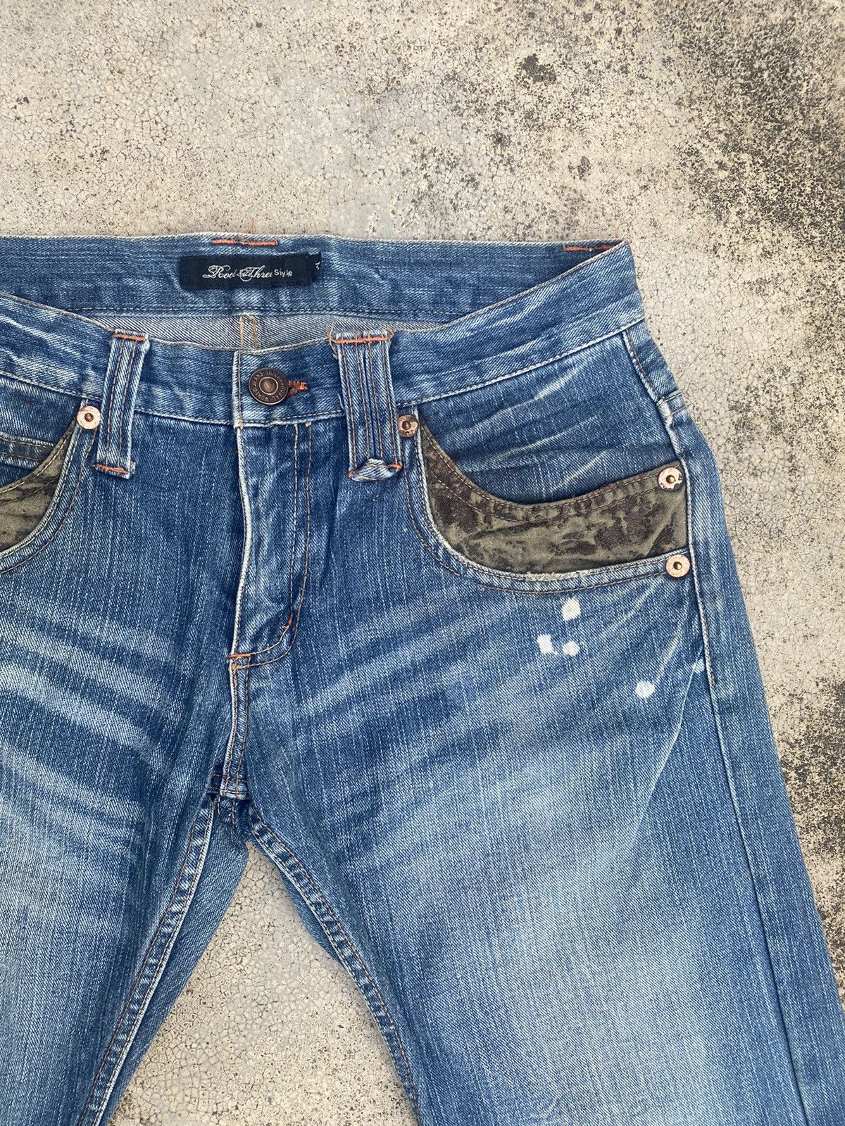 Japanese Brand Flare Jeans Root Three Distressed Fade Bootcut Size US 30 / EU 46 - 9 Thumbnail