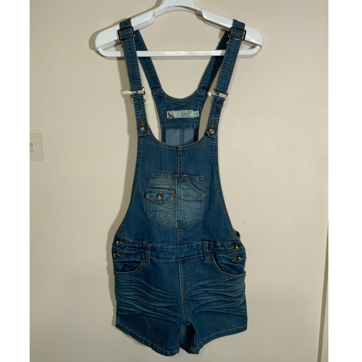 Unknown London Chi Ole Denim Architect Overalls Shorts Blue Women's S USED Size 27" / US 4 / IT 40 - 1 Thumbnail