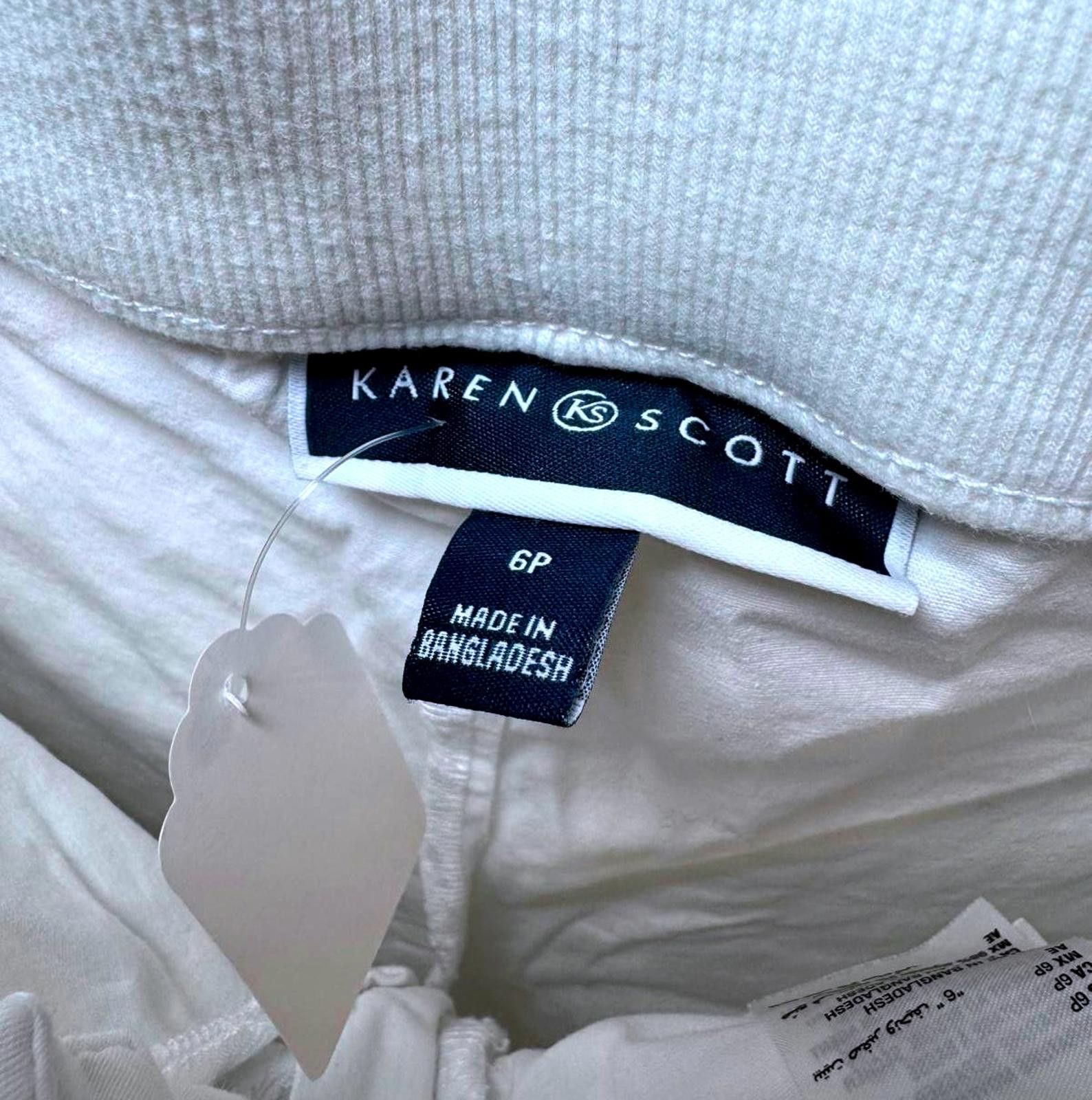Designer Karen Scott White Denim Skirt - Size 6P Size 28" / US 6 / IT 42 - 3 Thumbnail