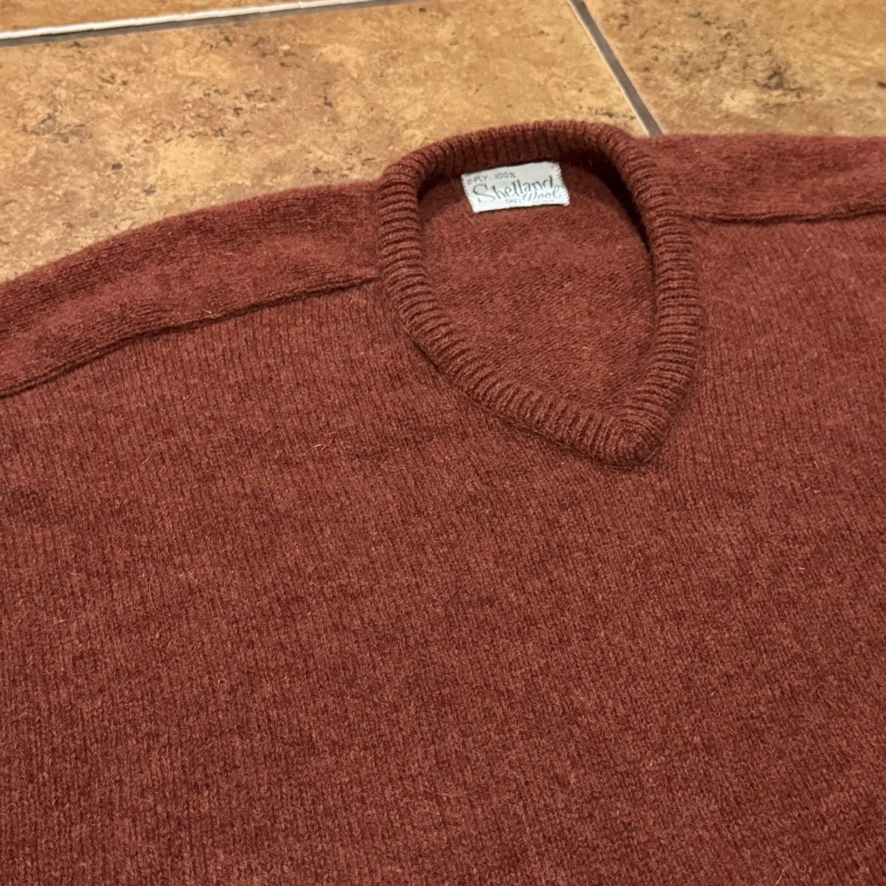 Vintage VINTAGE Revere Wool Sweater Brick Red 2 Ply Large XL Mens Pullover Crew Neck 50s 60s Classic, College, Retro, Minimalist, Aesthetic Size US XL / EU 56 / 4 - 3 Thumbnail