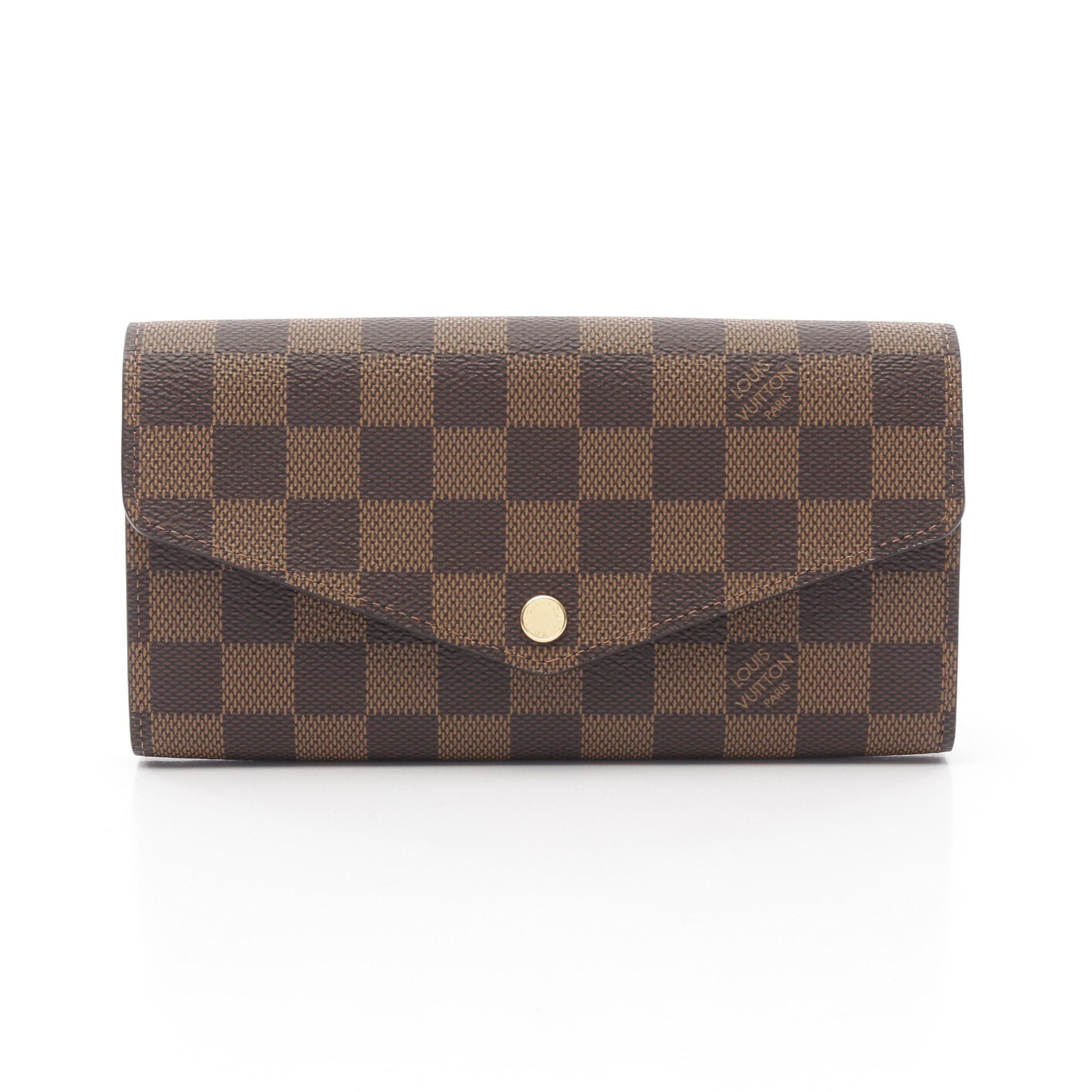 Louis Vuitton Louis Vuitton Portefeuil Sara Damier Ebene Bi-Fold Long Wallet Leather Brown Size ONE SIZE - 1 Thumbnail