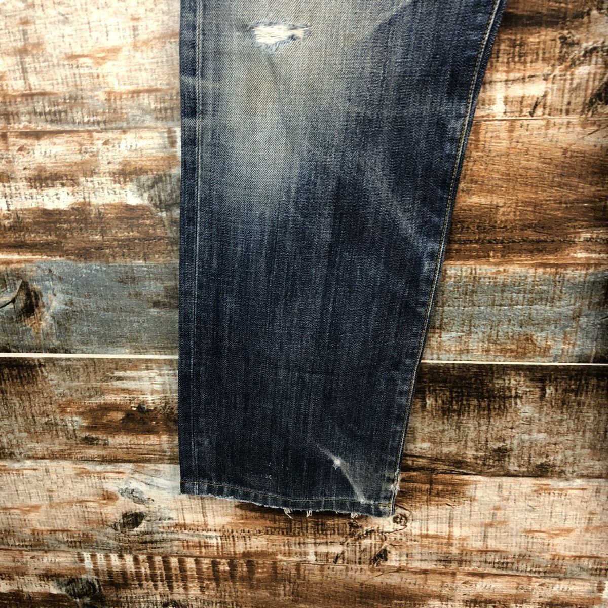 Japanese Brand Uniqlo Blue faded Distressed Denim Pants #A1396 Size US 30 / EU 46 - 10 Thumbnail